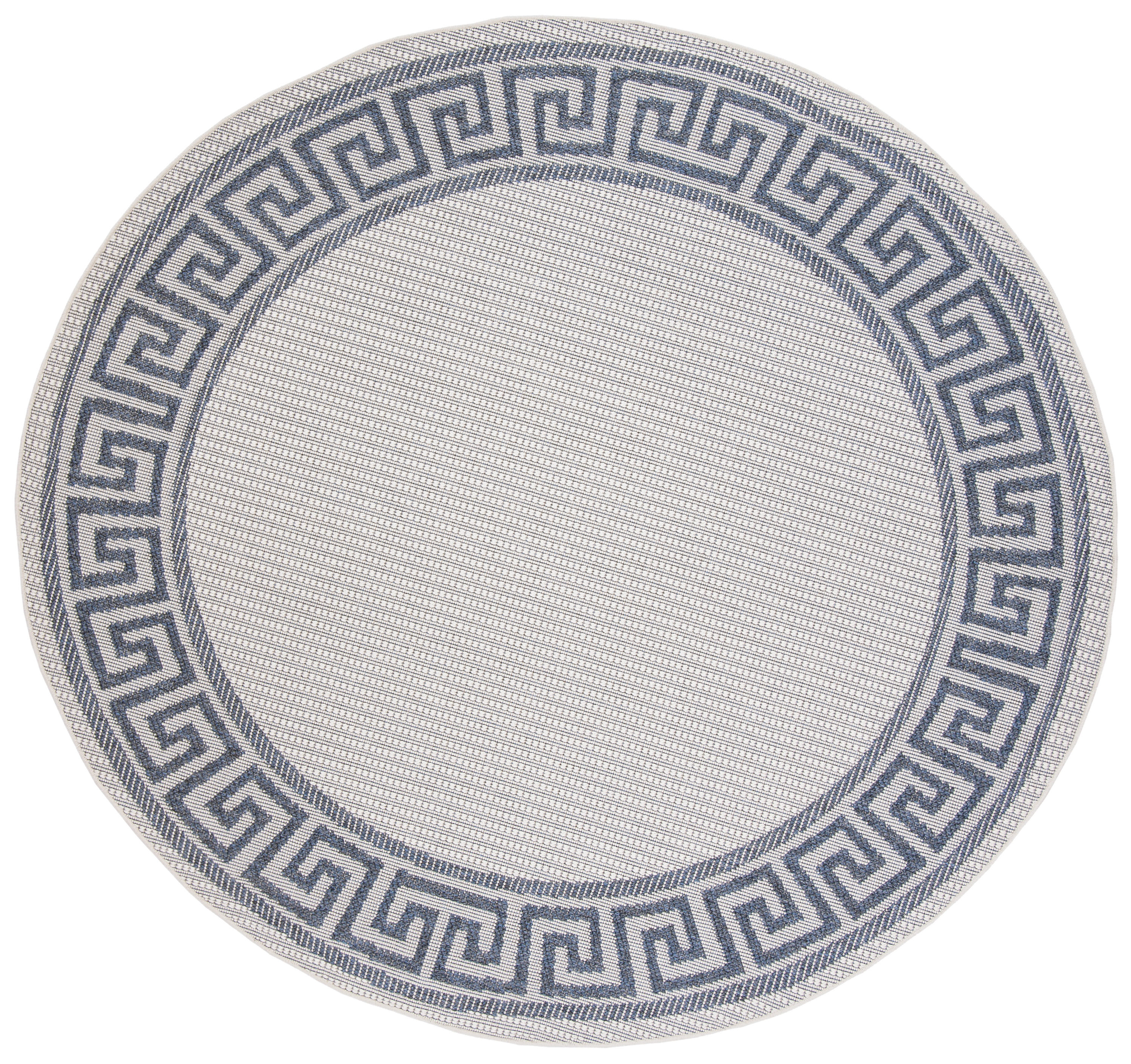 Safavieh BMU820A-8R Bermuda 800 Claribel 8 x 8 (ft) Loomed Polypropylene Ivory/Blue Round Indoor/Outdoor Border French Country Area rug
