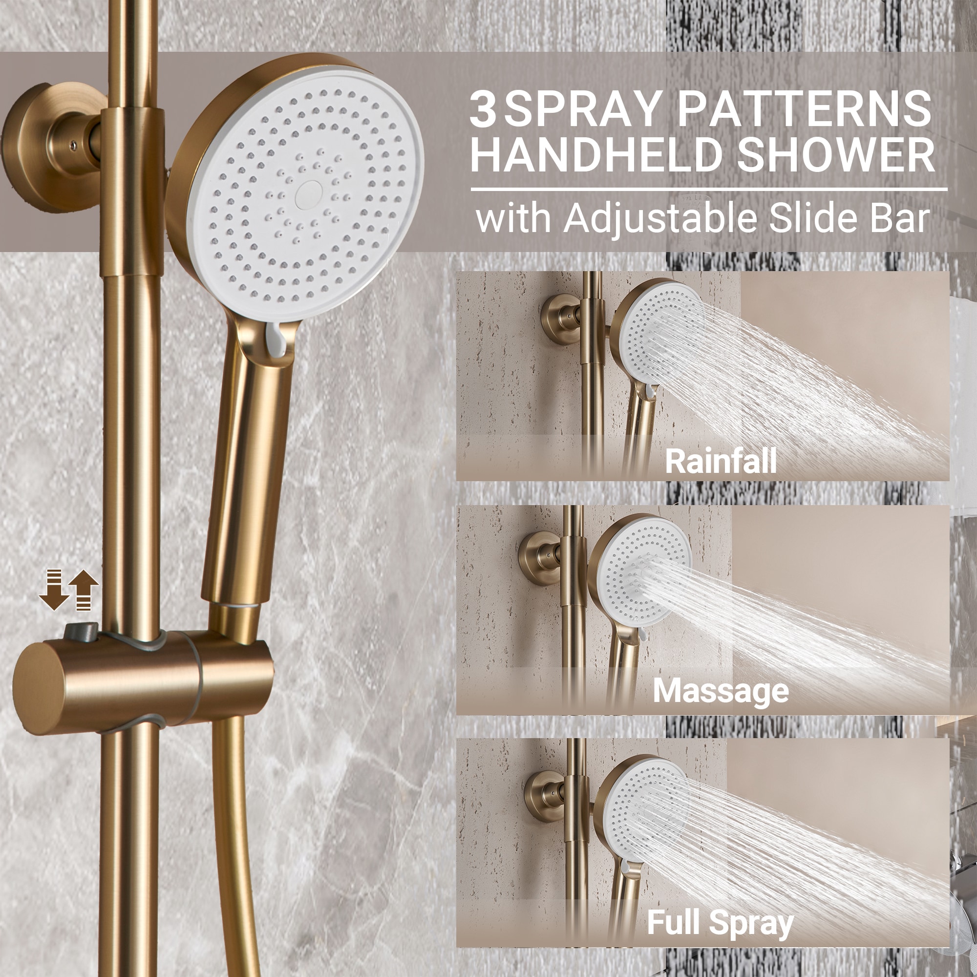 Mondawe AM-S008AC-10BG Showerhead-Bar-Panels - View #10