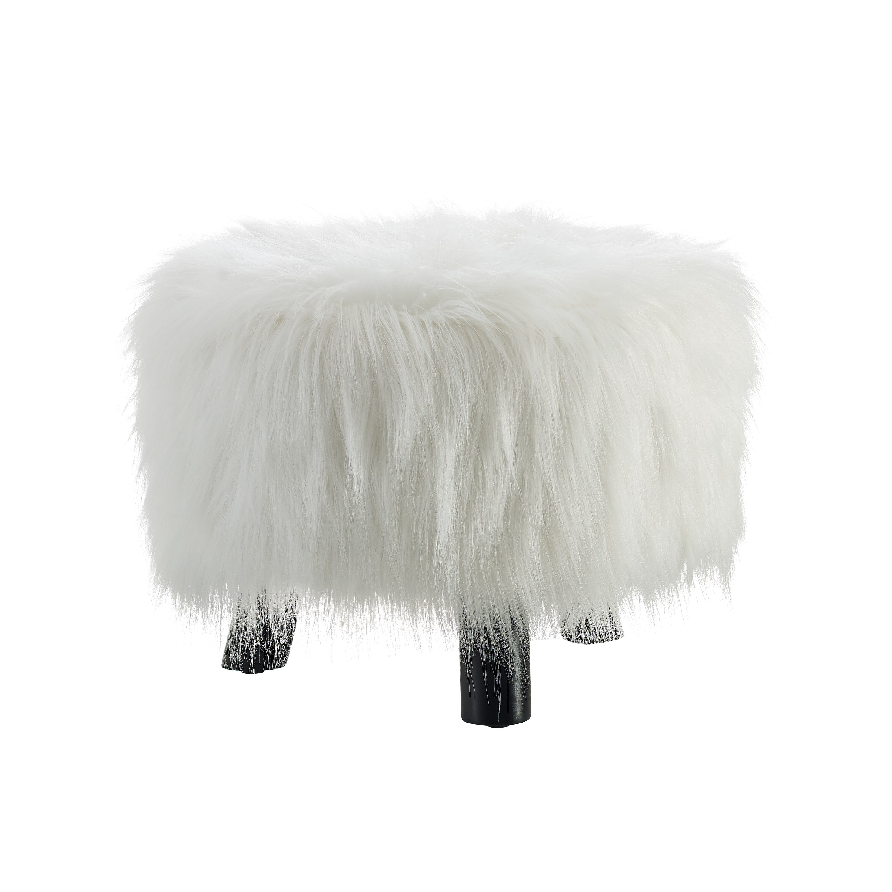 White faux deals fur bar stools