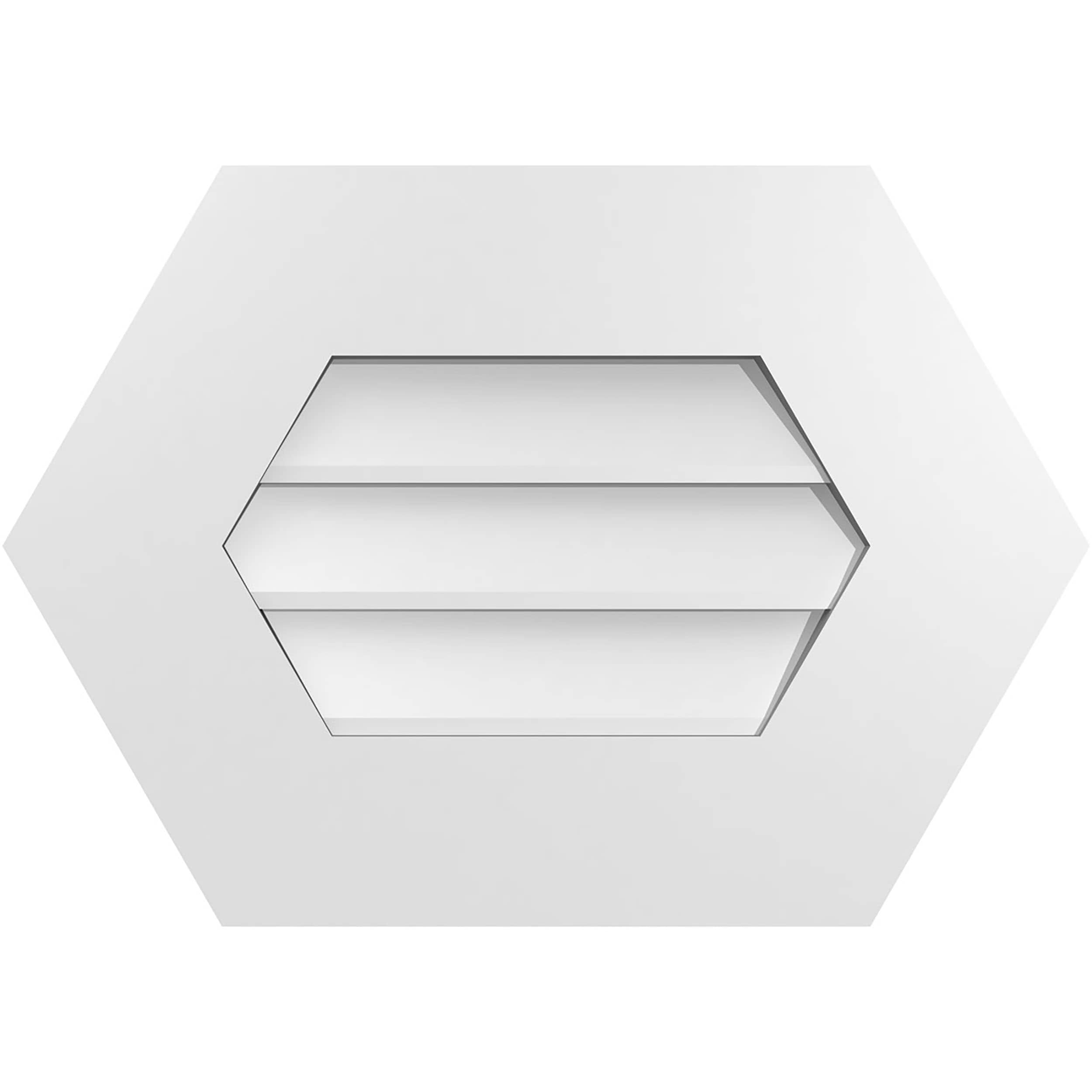 Ekena Millwork GVPHP20X1401SN 20-Inches x 14-Inches Off-white Peaked PVC Gable Louver Vent