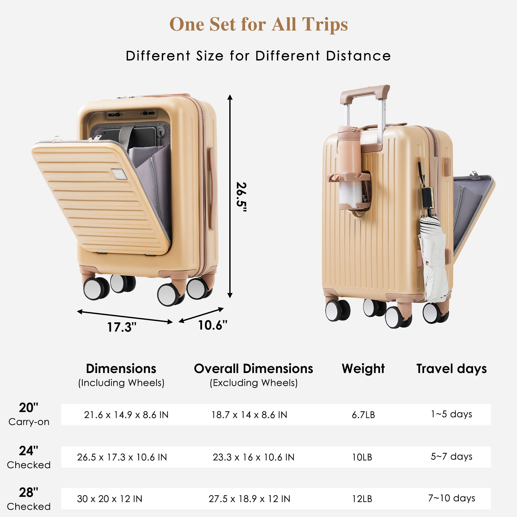 Bybafun YD9600066 Luggage-And-Luggage-Sets - View #2