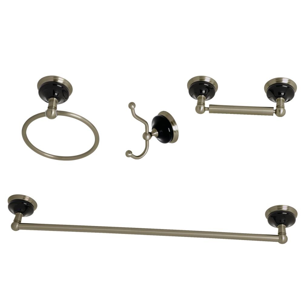 Kingston Brass 5-Piece Concord Brushed Brass Decorative Bathroom Hardware  Set with Towel Bar, Toilet Paper Holder, Towel Ring and Robe Hook in the  Decorative Bathroom Hardware Sets department at