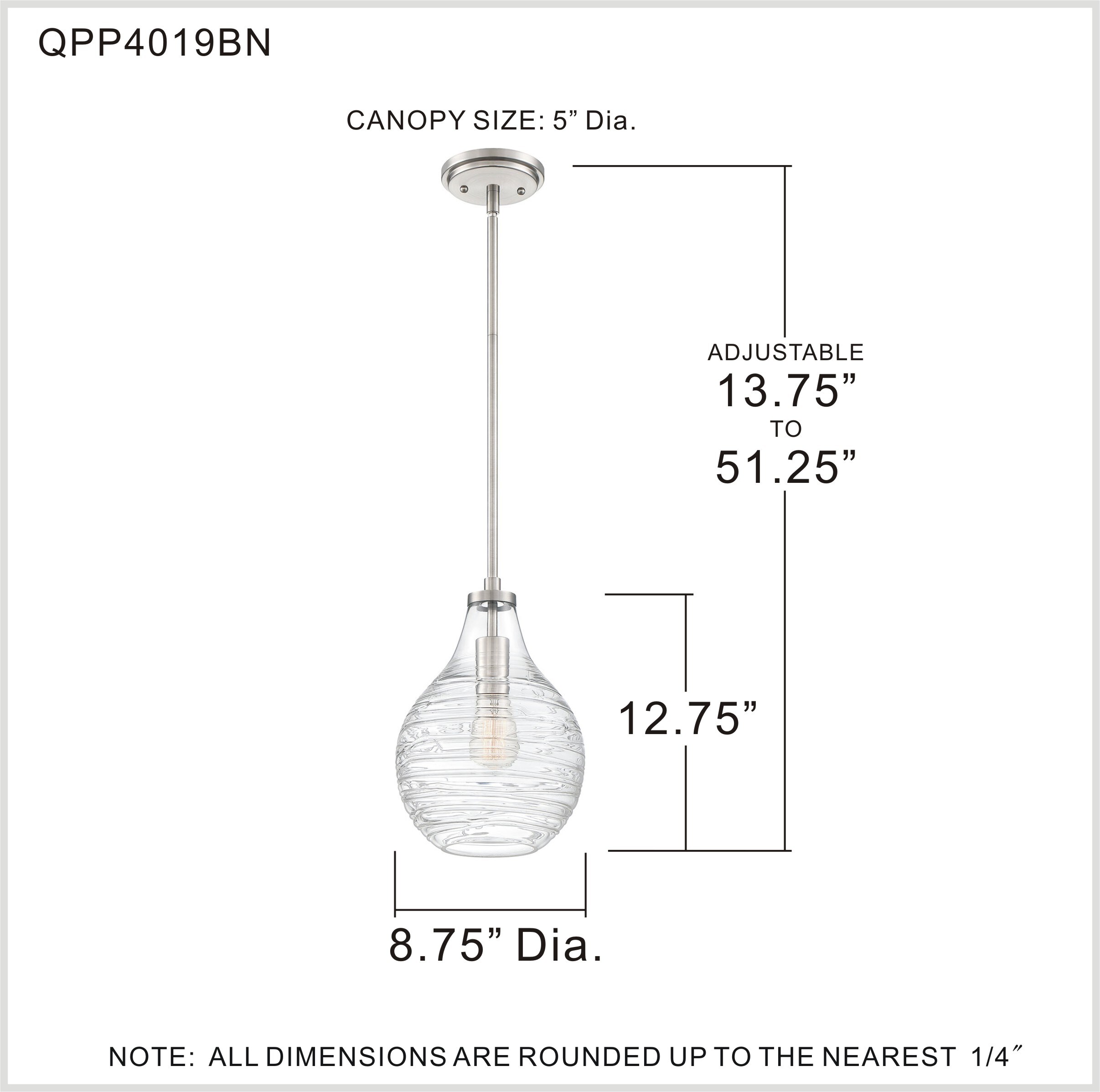 Genie Brushed Nickel Mini Pendant with Clear Glass Shade