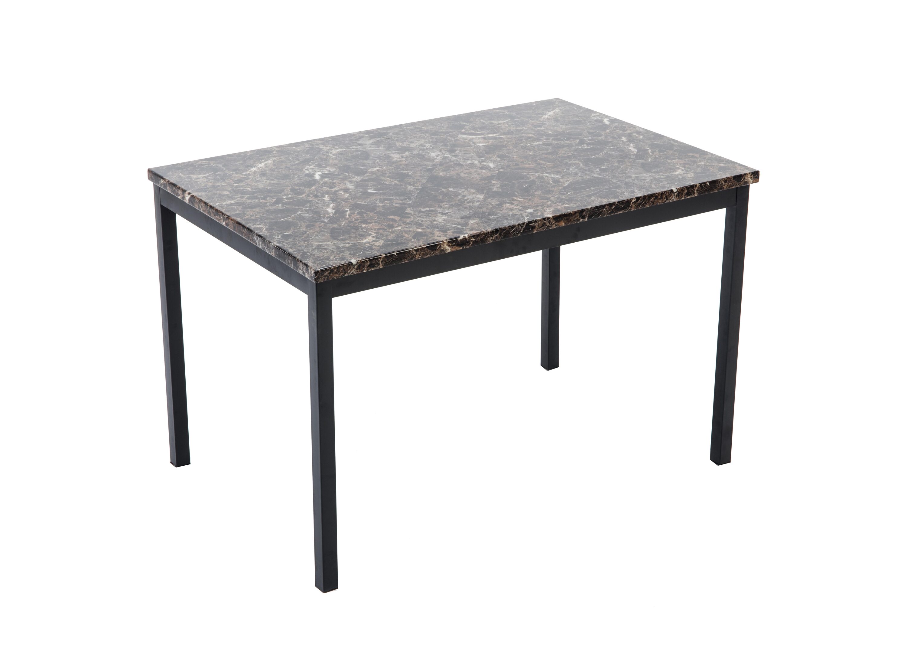 Boraam Industries Arjen Black Contemporary/Modern Dining Table, Faux Marble  with Black Metal Base in the Dining Tables department at