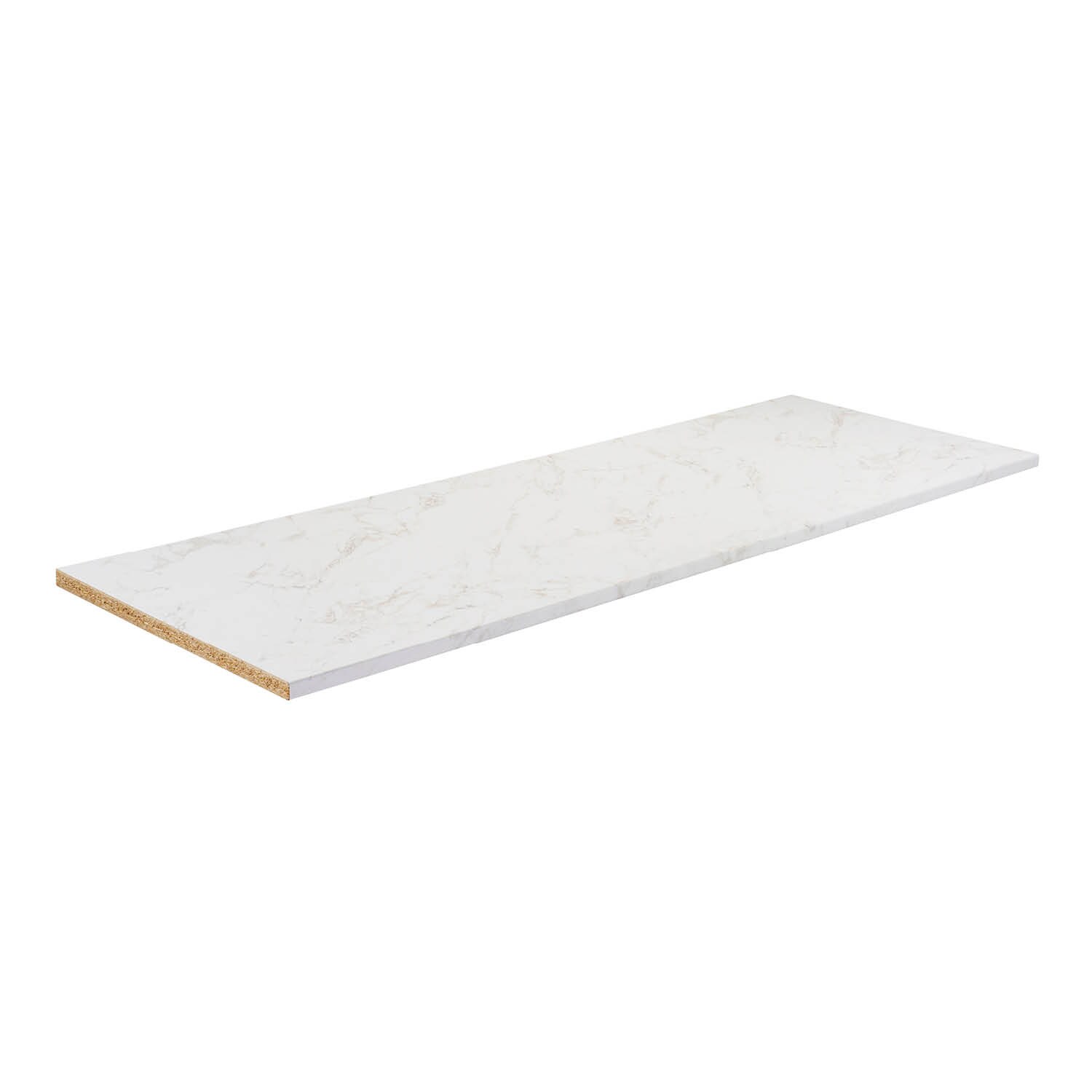 Stretta 10-ft x 25.5-in x 1.125-in White Marble Laminate Countertop