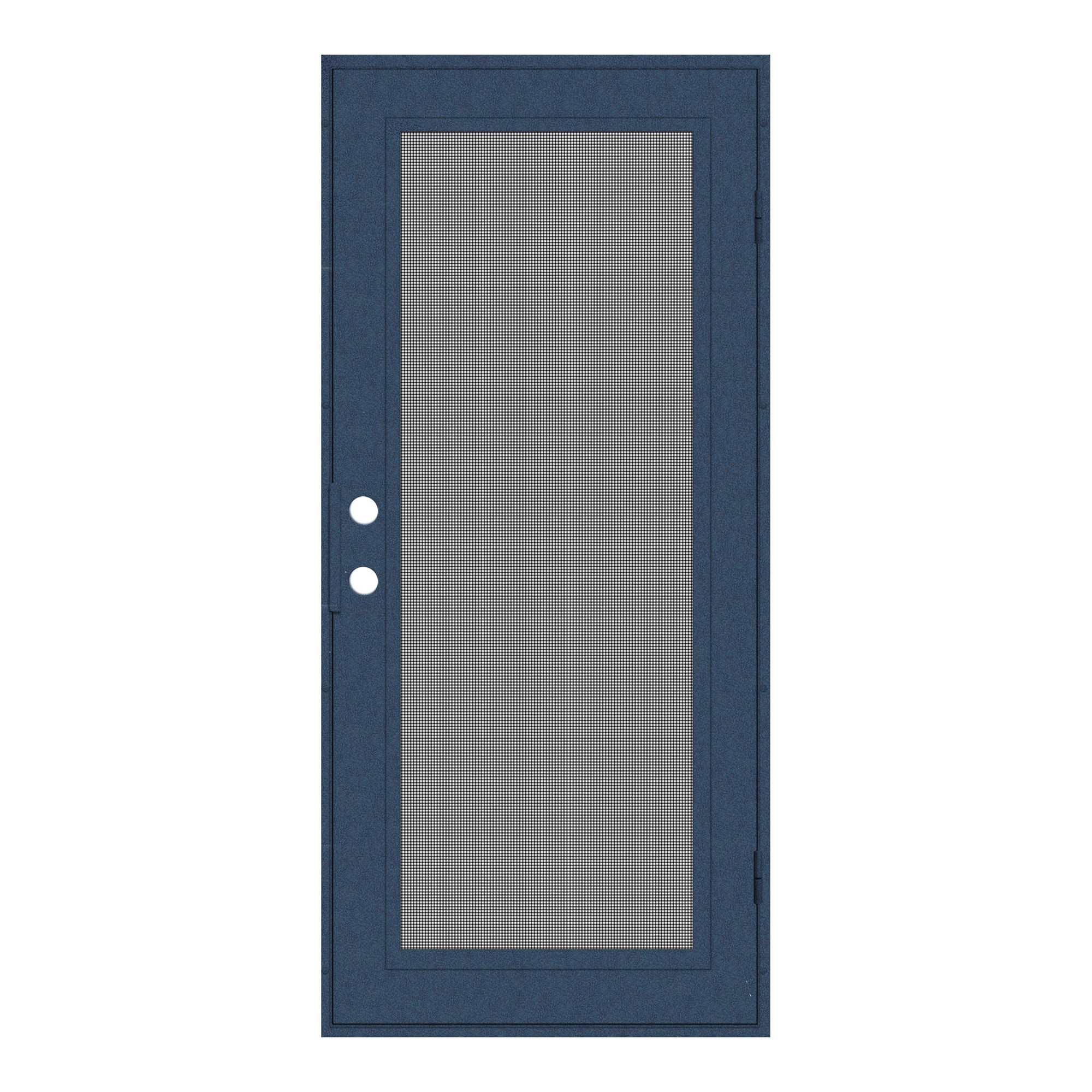 TITAN 3S0000DL1BL00A Premium Aluminum Security Door 32-in x 80-in Blue Aluminum Surface mount Left-hand outswing Security Door with Black Screen and Double bore