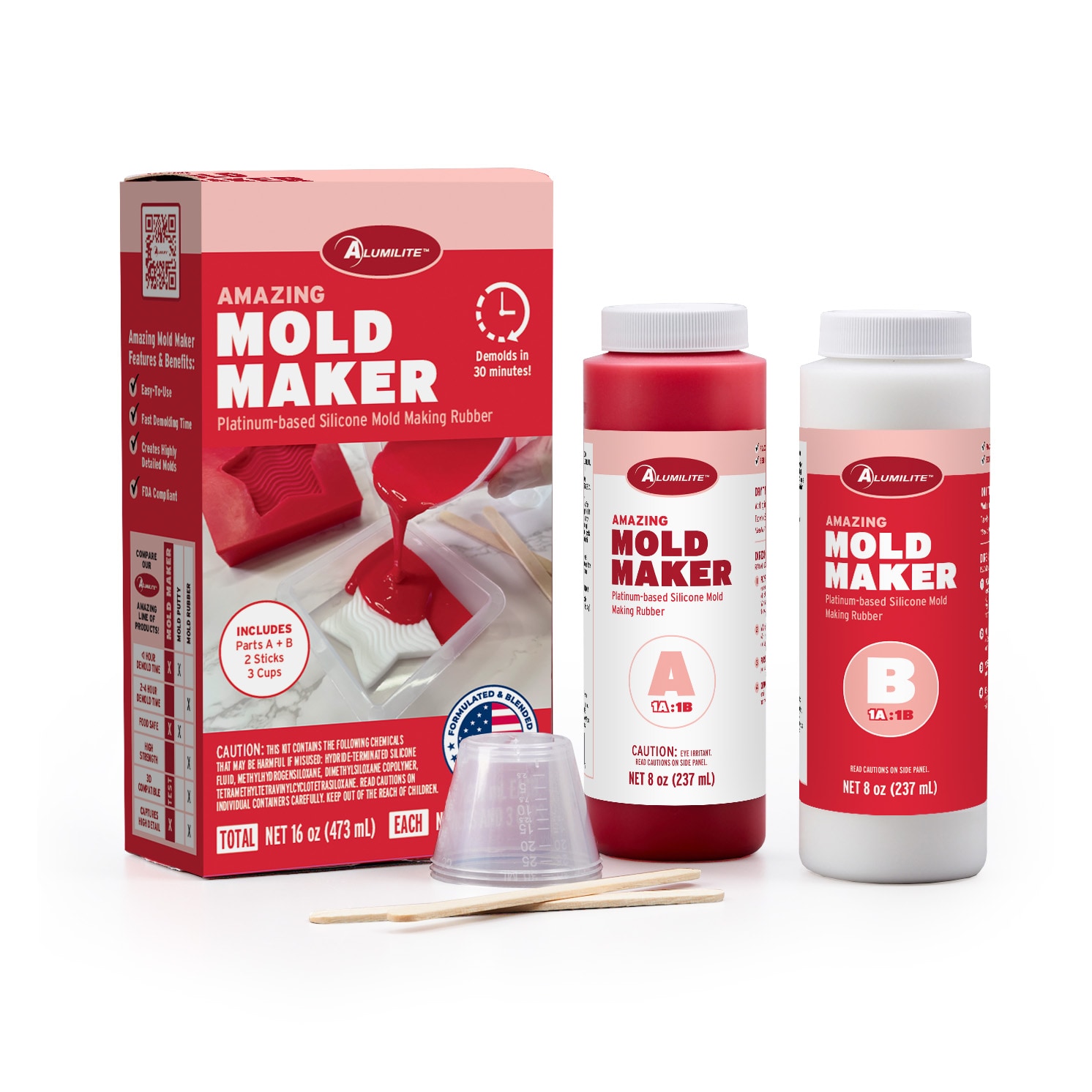 Alumilite Amazing Red Silicone 16-oz #AL24801