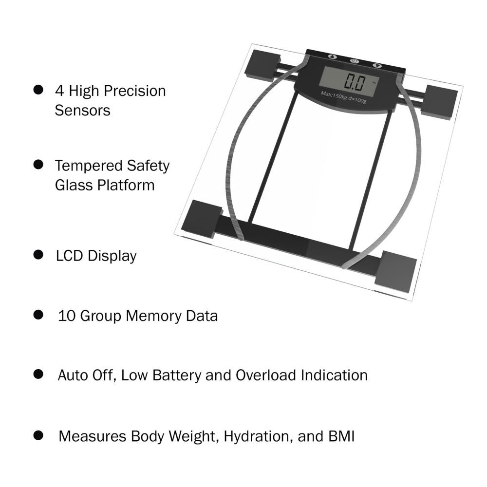 Hastings Home Digital Scale- Body Weight, Fat and Hydration in the Bathroom  Scales department at