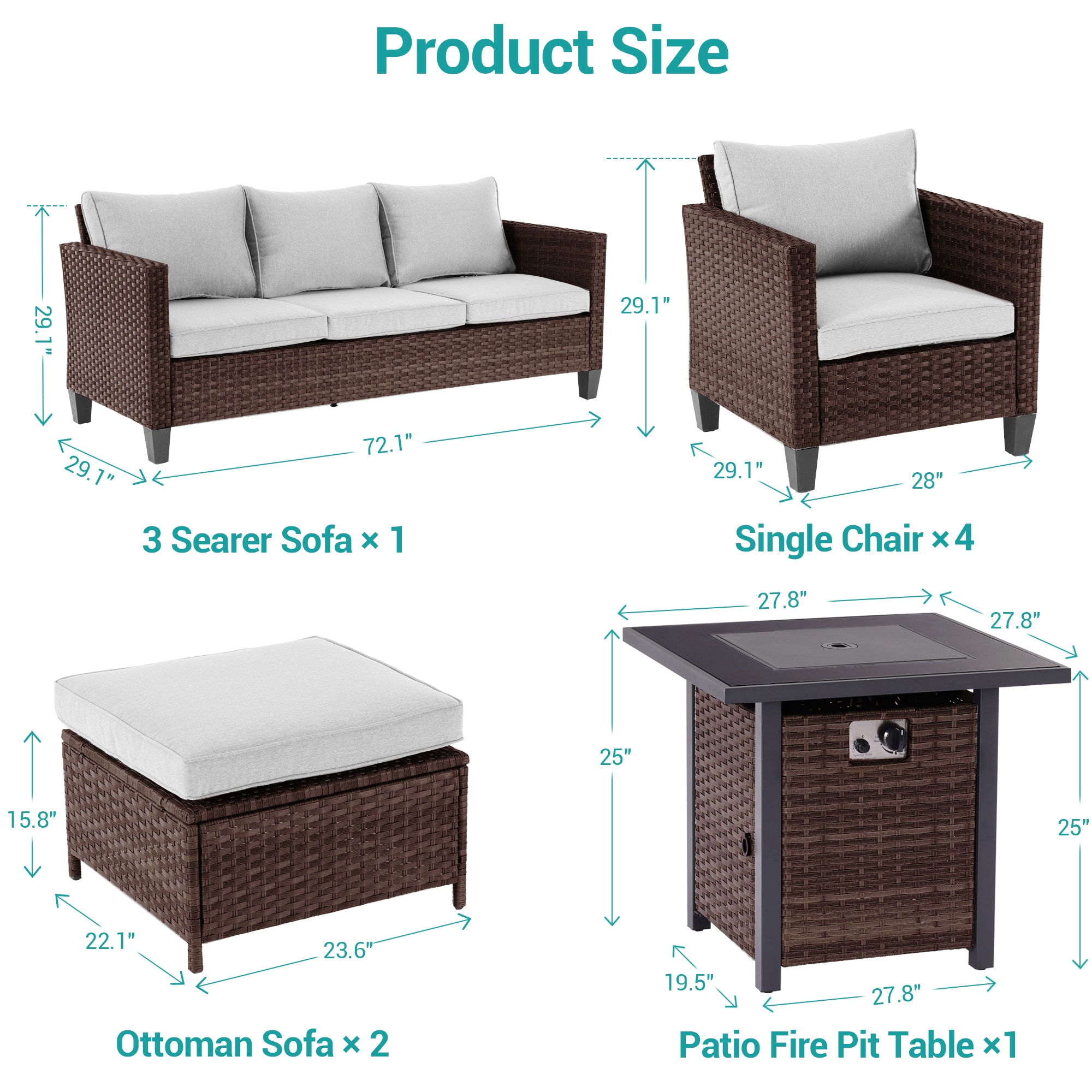 Sonkuki SD-PS-115BLY-S2T4 Patio-Conversation-Sets - View #2