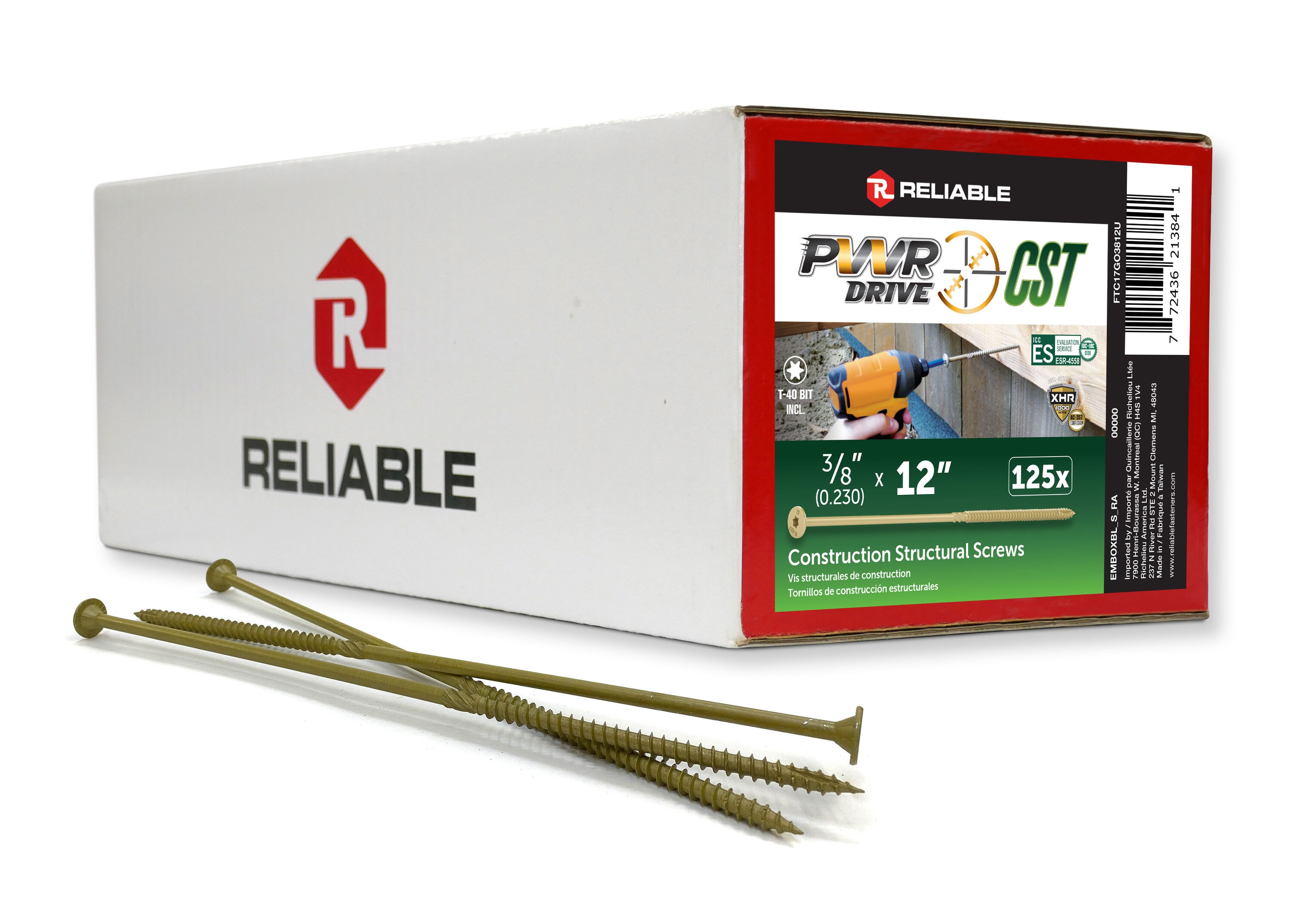 PWR DRIVE Reliable 3/8-in x 12-in Wood to wood Deck Screws 125 -Per Box