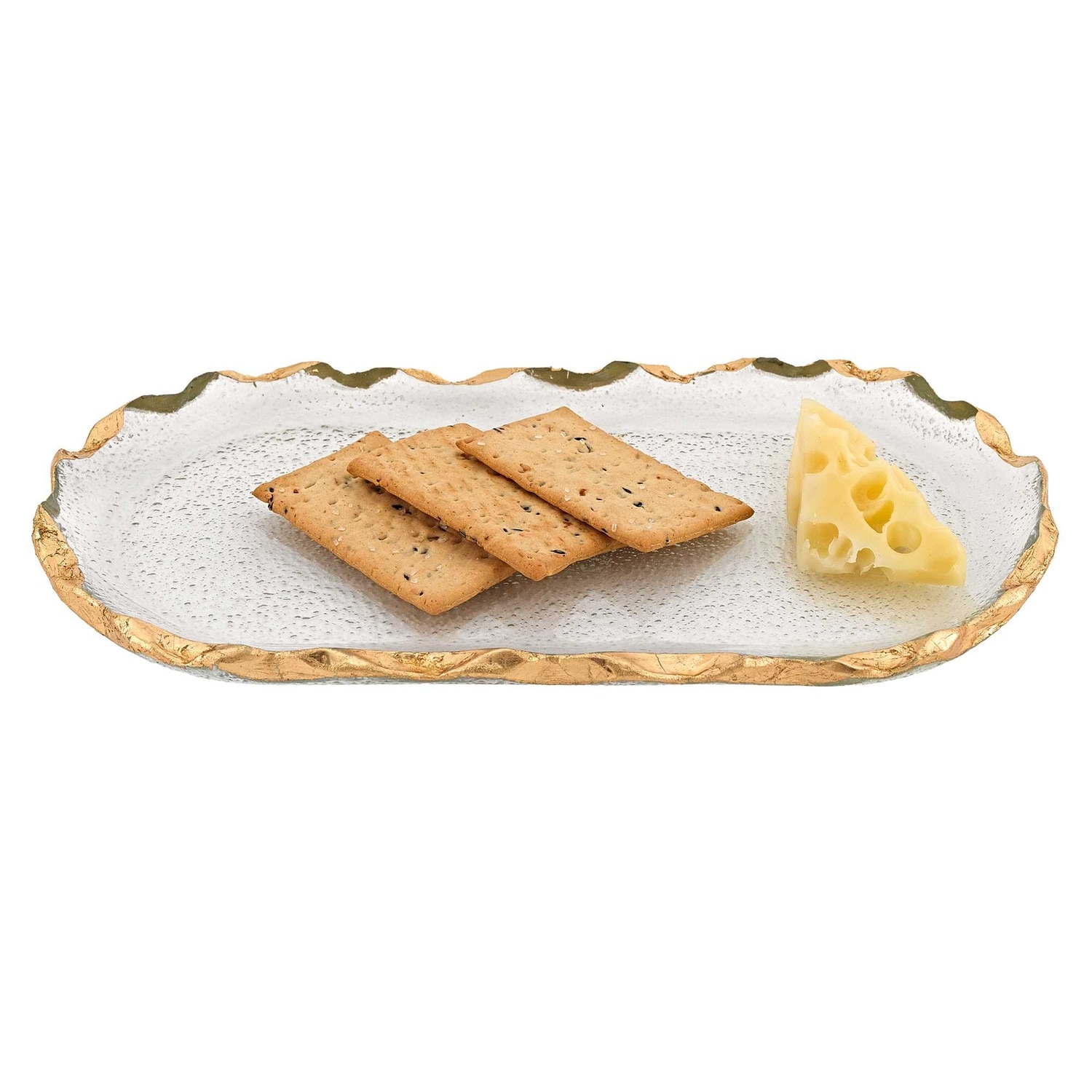 HomeRoots 4000376065 1.5-in x 8-in Gold Round Serving Tray