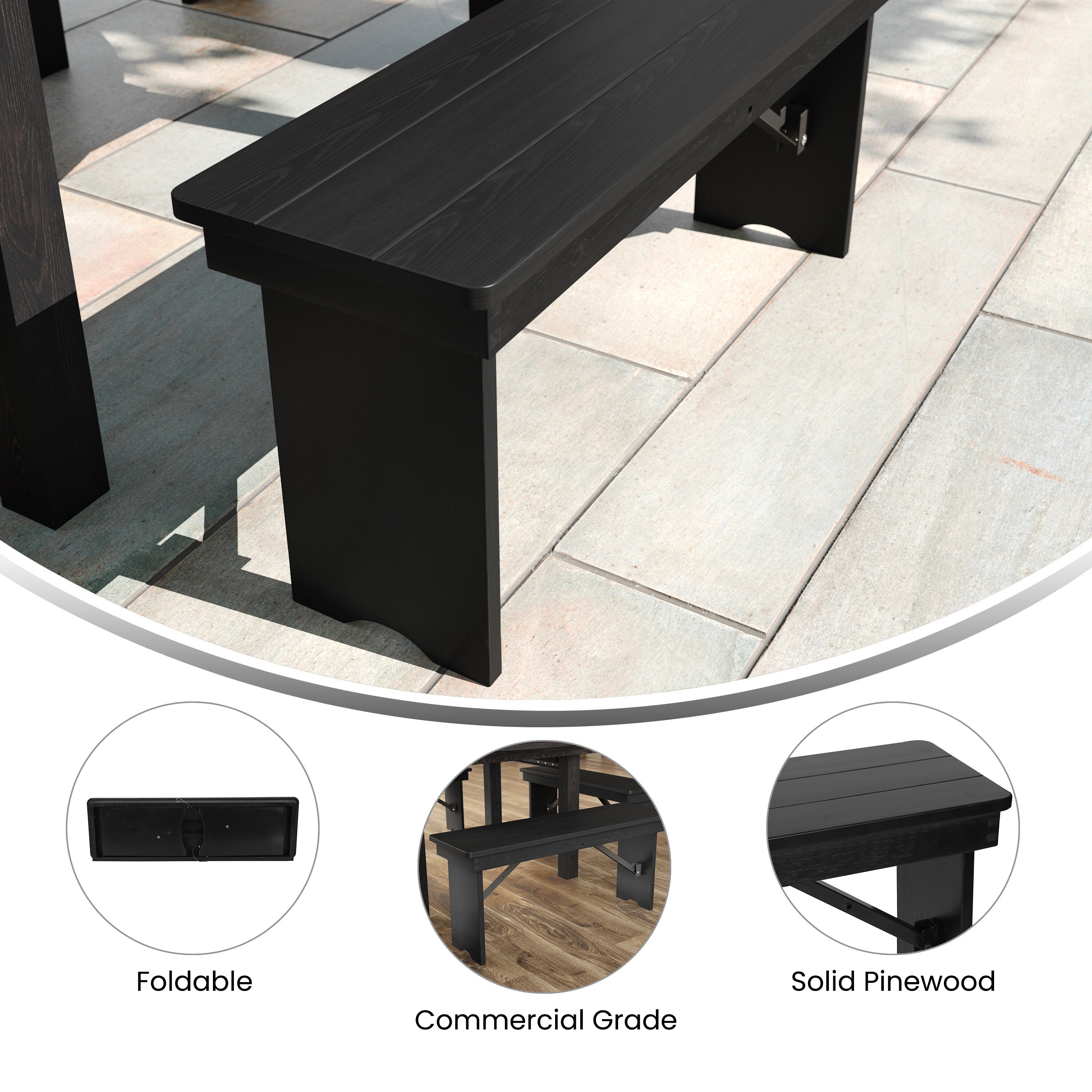 Flash Furniture 196861180293 Dining-Benches - View #4