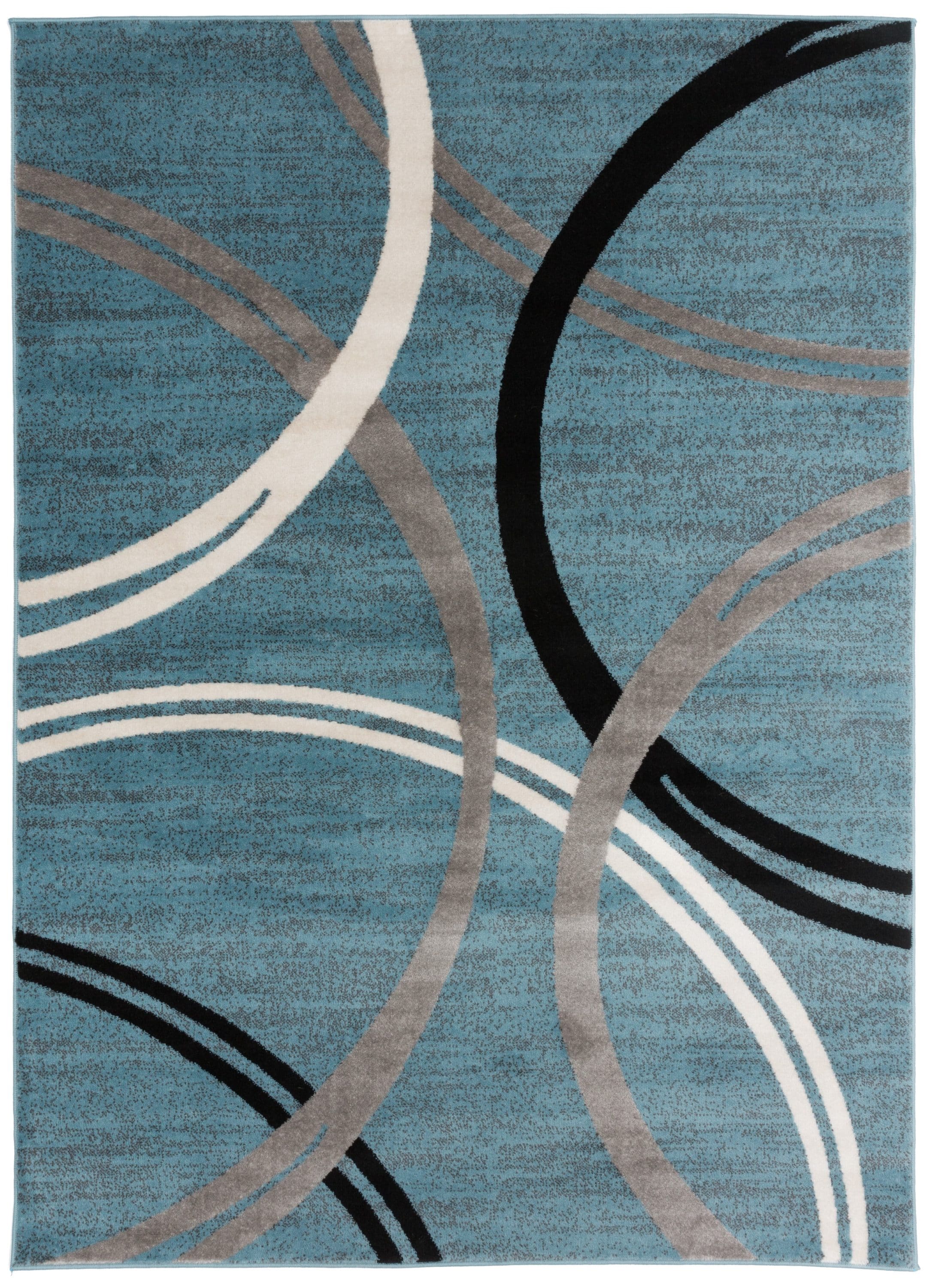 World Rug Gallery Modern Swirl Design Non-Slip (Non-Skid) Gray 24