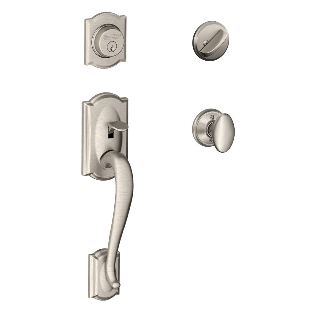 Schlage F60 V CAM 619 SIE Siena Satin Nickel Single-Cylinder Keyed Entry Door Handleset with Knob