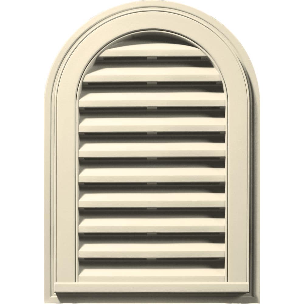 Builders Edge 120081422020 22-in x 14-in Heritage Cream Round top Vinyl Gable Louver Vent