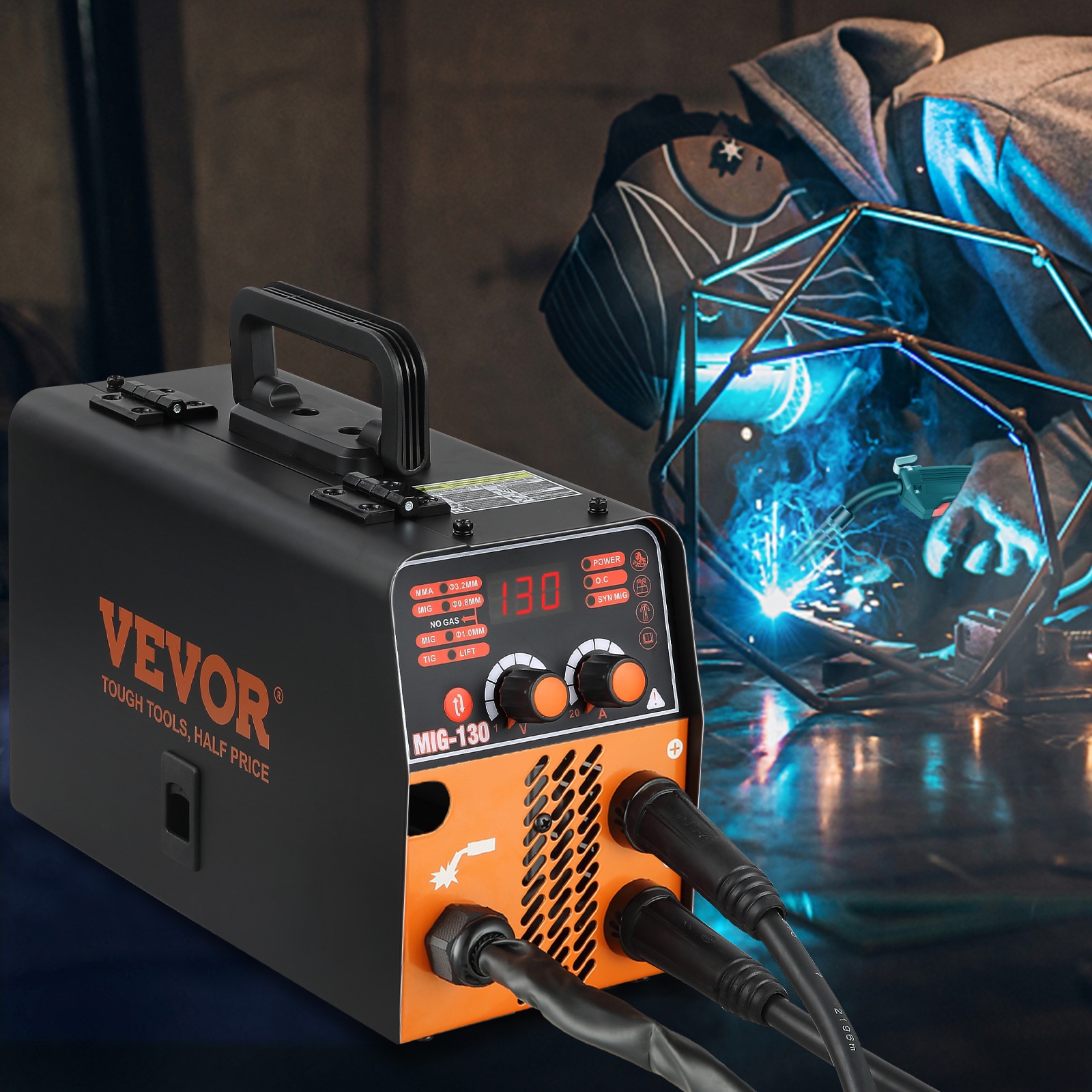 VEVOR 120 or 230-Volt 50-Amp Mig Flux-cored Wire Feed Welder DHJWQSHMIGTIGBKDNV1 Sansujyuku sansujyuku.com