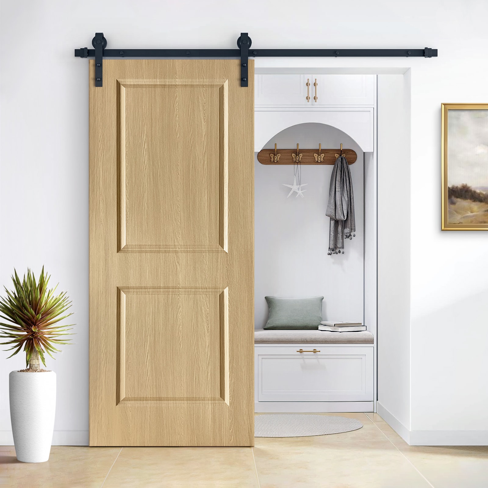 CALHOME S72+OAK-2PANEL-80X30 Barn-Doors - View #2
