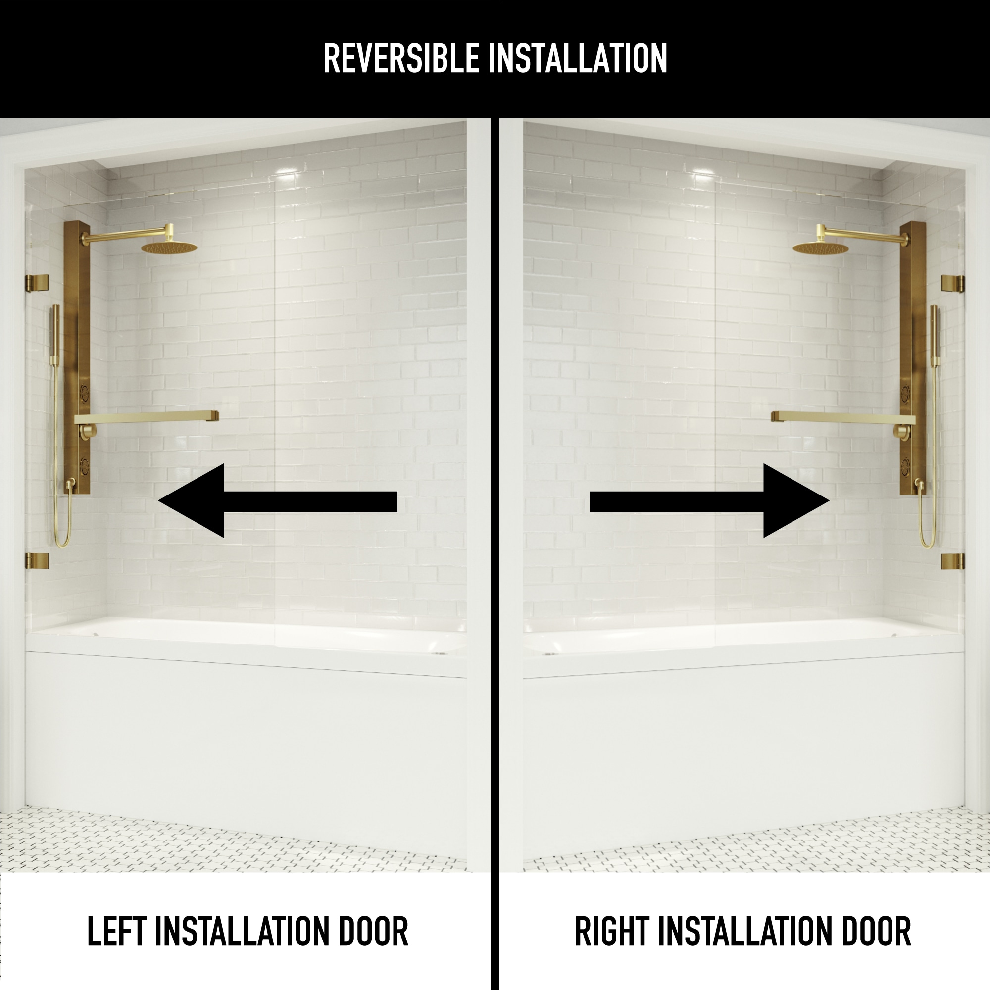 VIGO VG6074MGCL3458 Bathtub-Doors - View #3