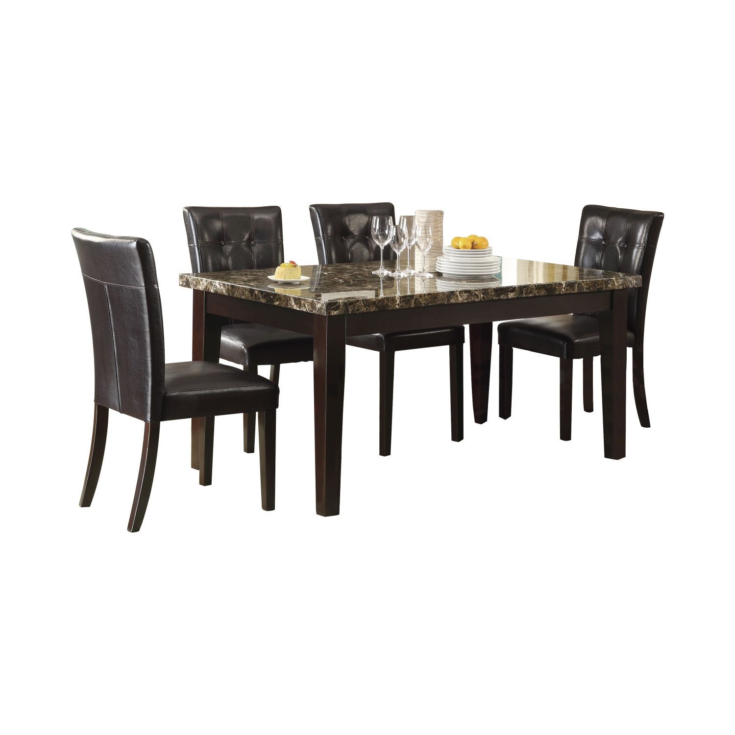 JASMODER B011S00262 Espresso Contemporary/Modern Dining Room Set with Rectangular Table ( Seats 4 )