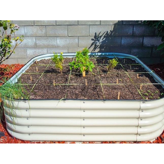 Modular Metal Raised Garden Bed Kit, White Raised Garden Bed Kit