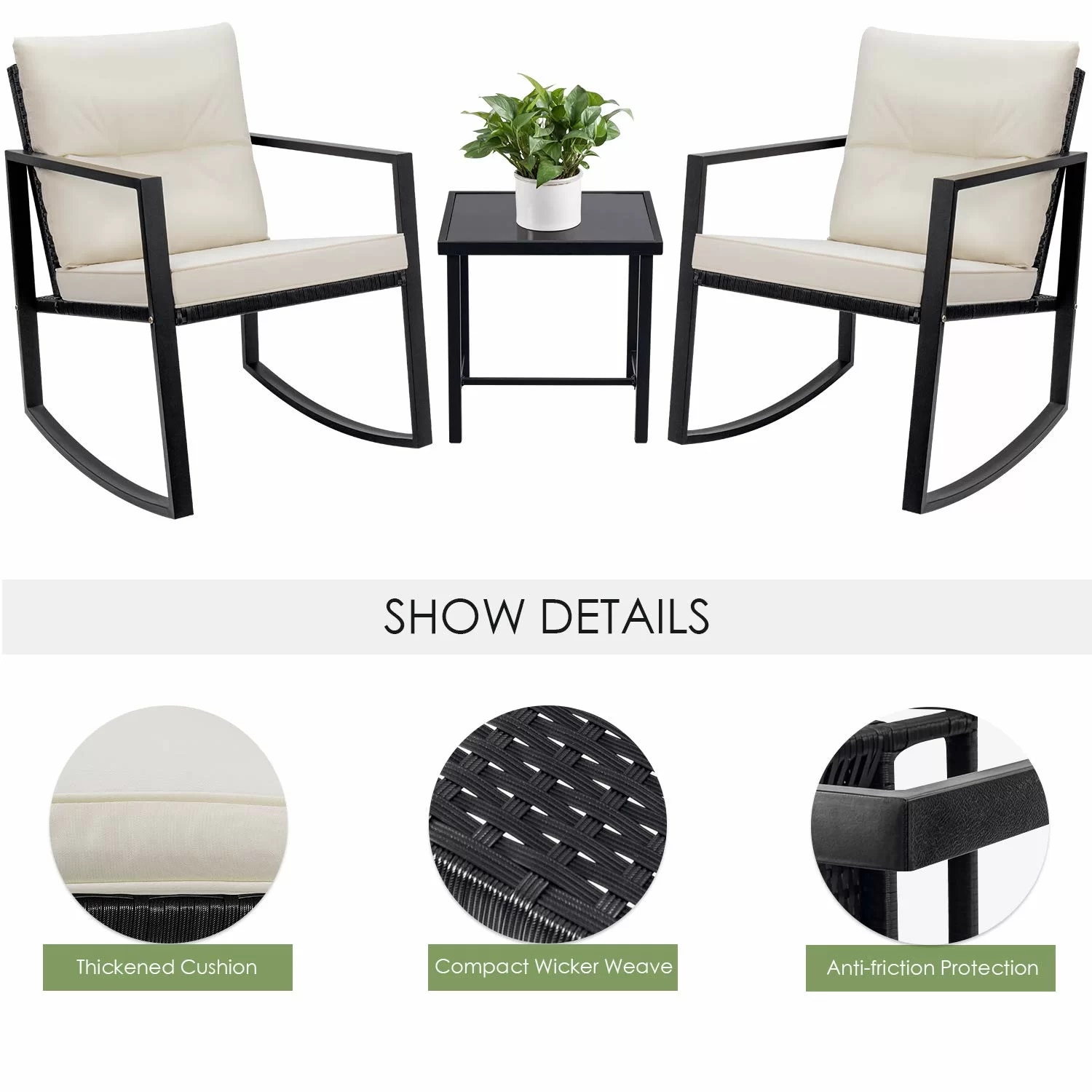 Vineego LS-YY3BG Patio-Conversation-Sets - View #2