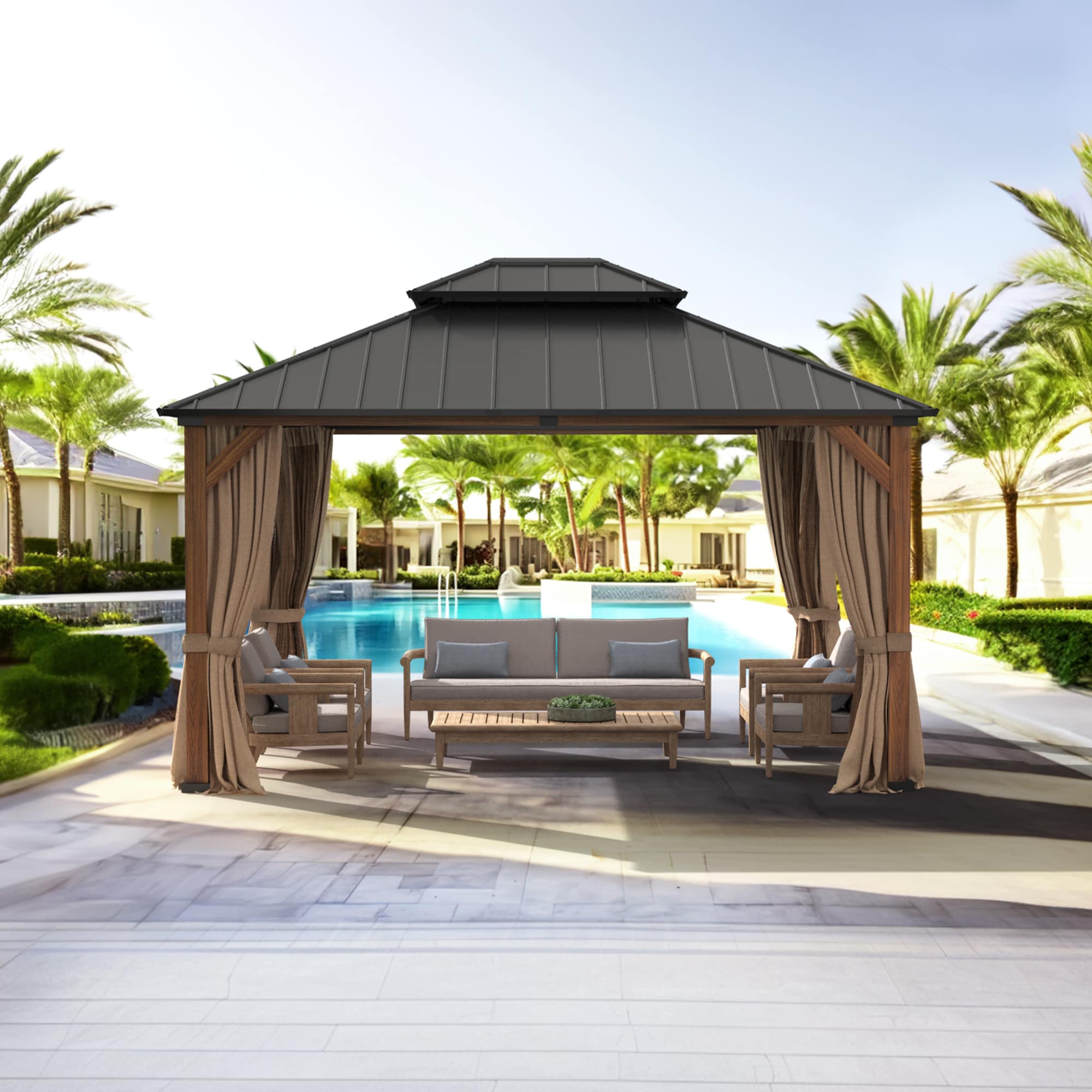 LUE BONA TL-002-1LS Wood-Resin-Gazebos - View #11