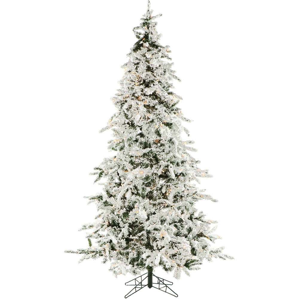 7.5 ft White Pine Artificial Christmas Tree with Multicolor LED Lights