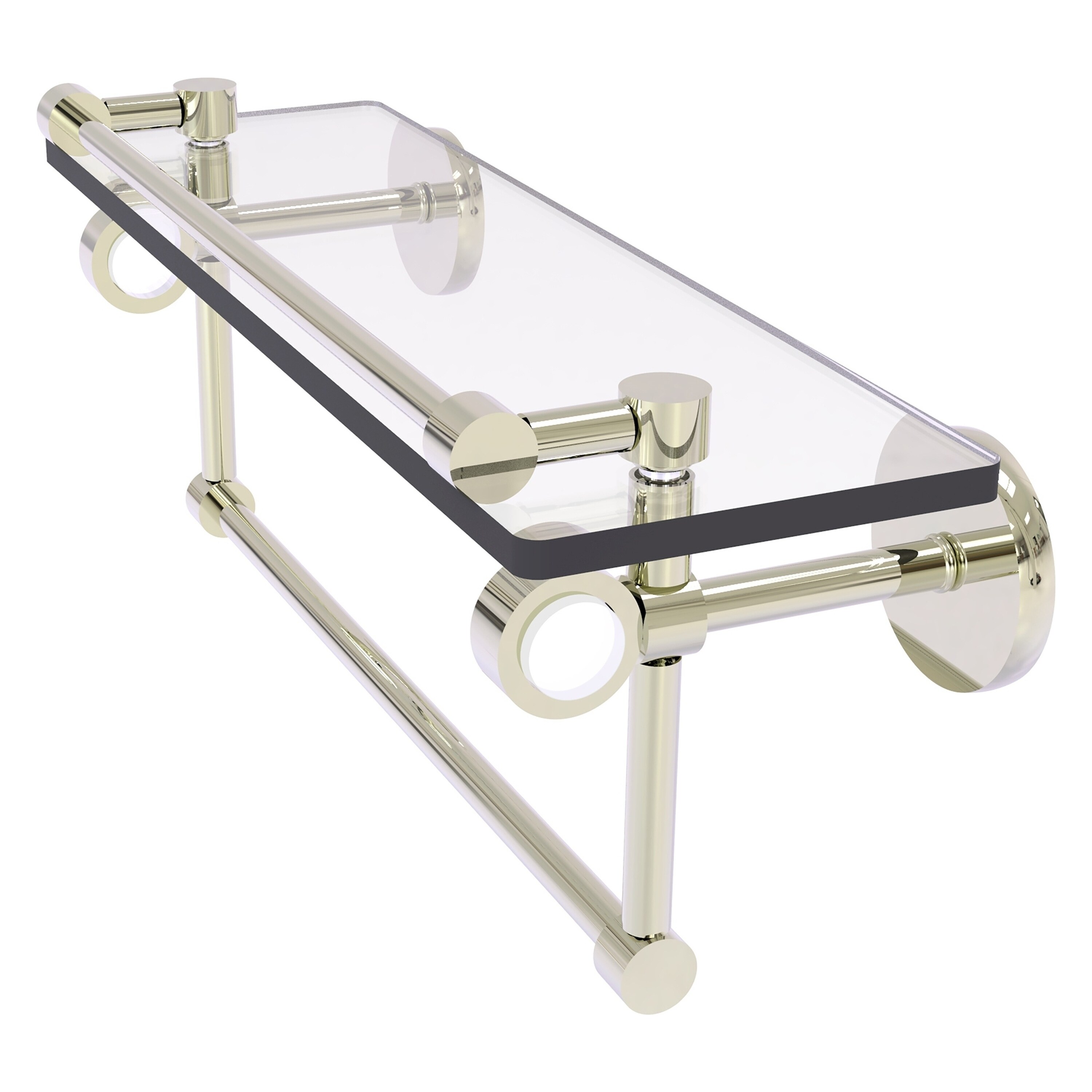 Allied Brass CV-1TB-16-GAL-PNI Clearview Polished Nickel Wall mount Bathroom Shelf ( 16-in x 6.7-in x 5-in )