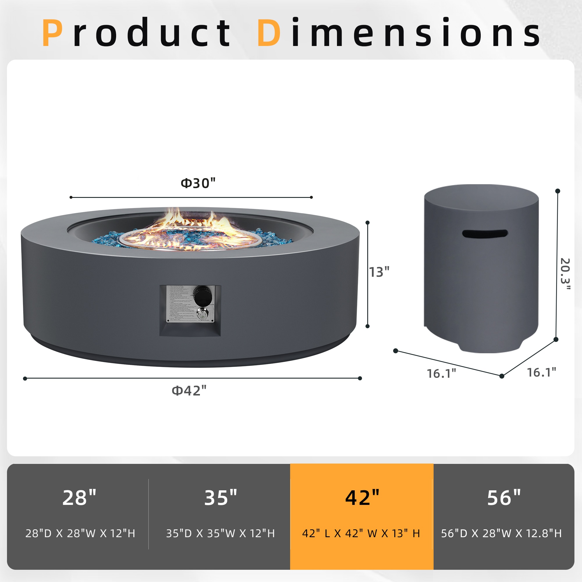 UPHA LS-56MGO-BROWN Outdoor-Gas-Firepits - View #2