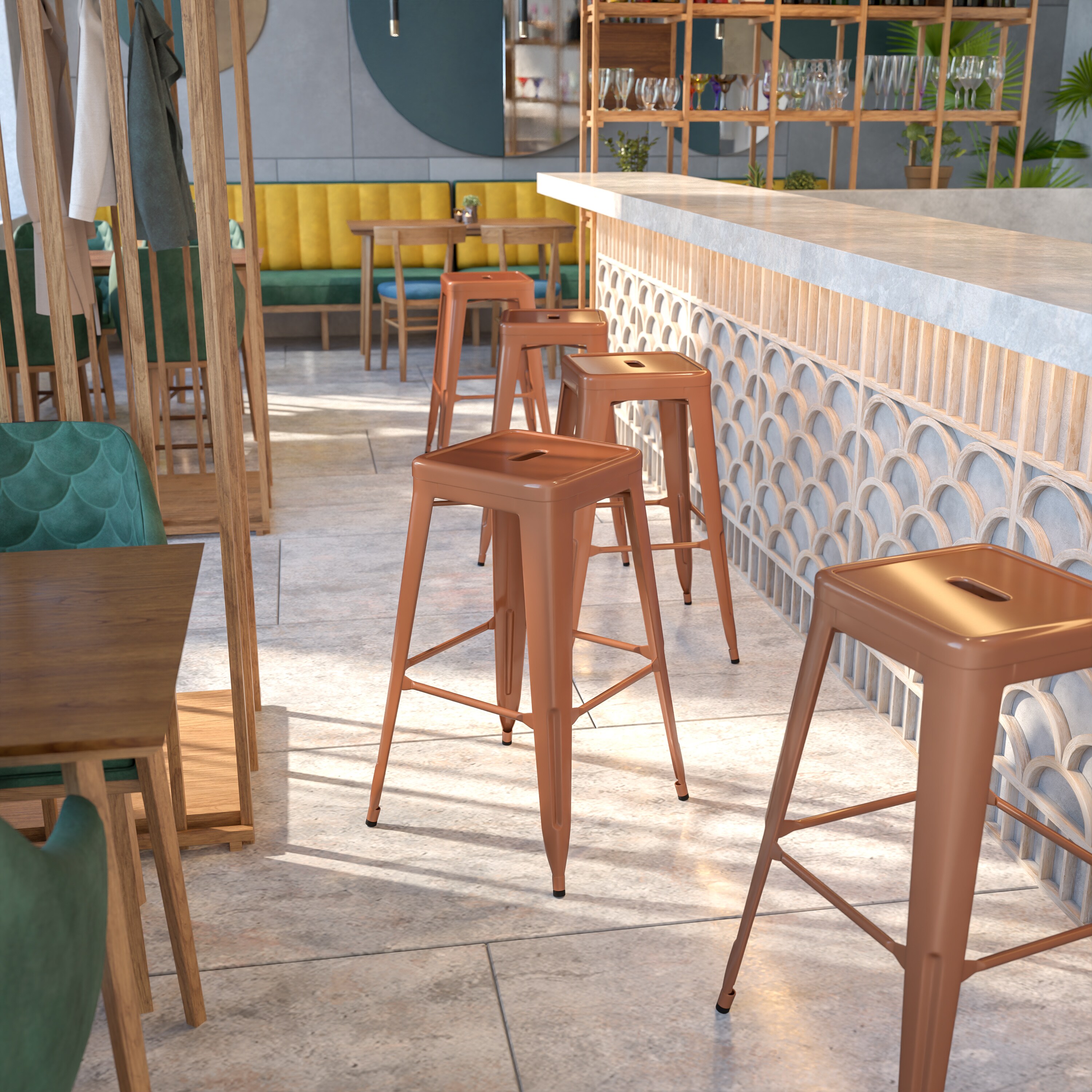 Copper metal best sale bar stools