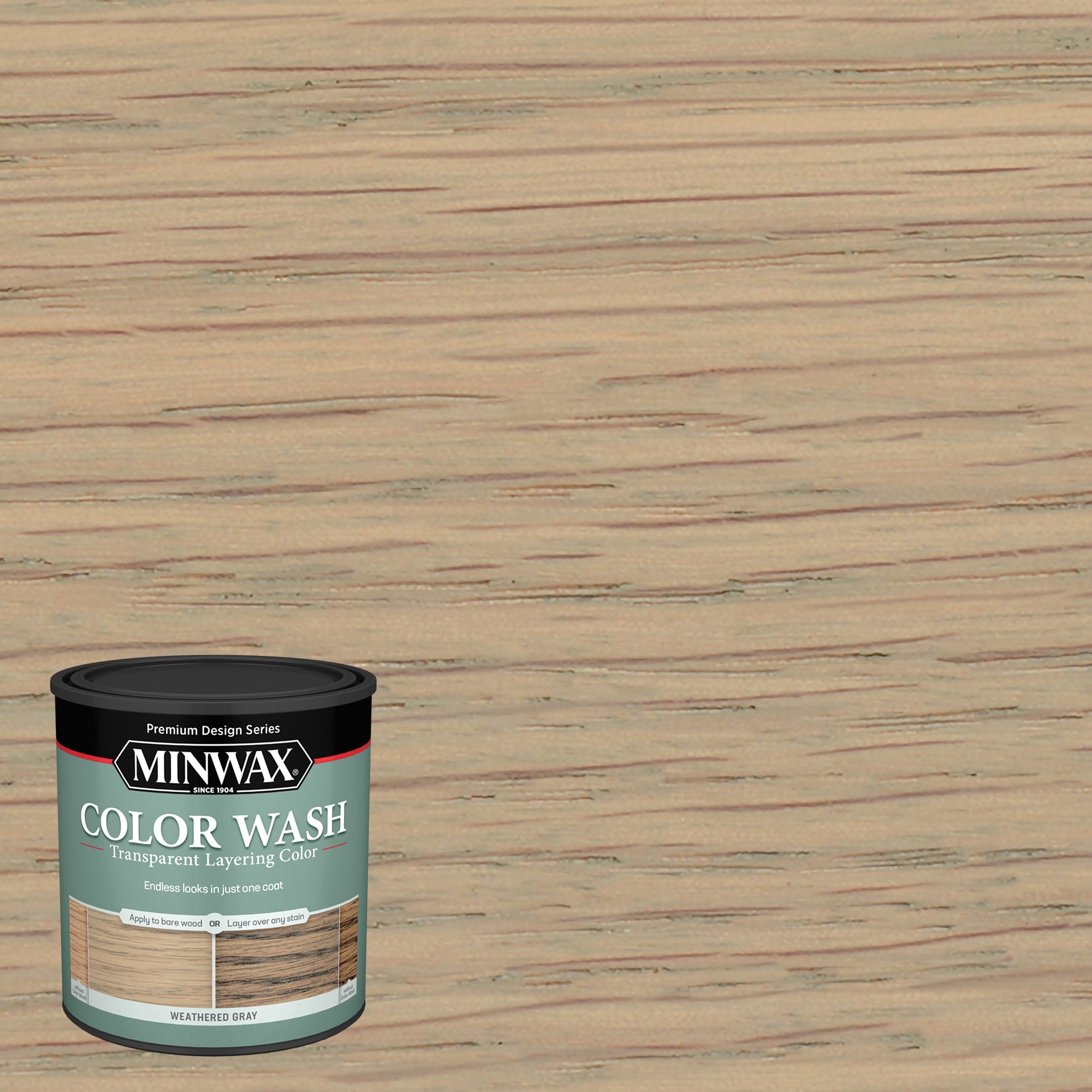 Minwax 400140000 Color Wash Water-based Weathered Gray Semi-transparent Interior Stain ( 1-quart )
