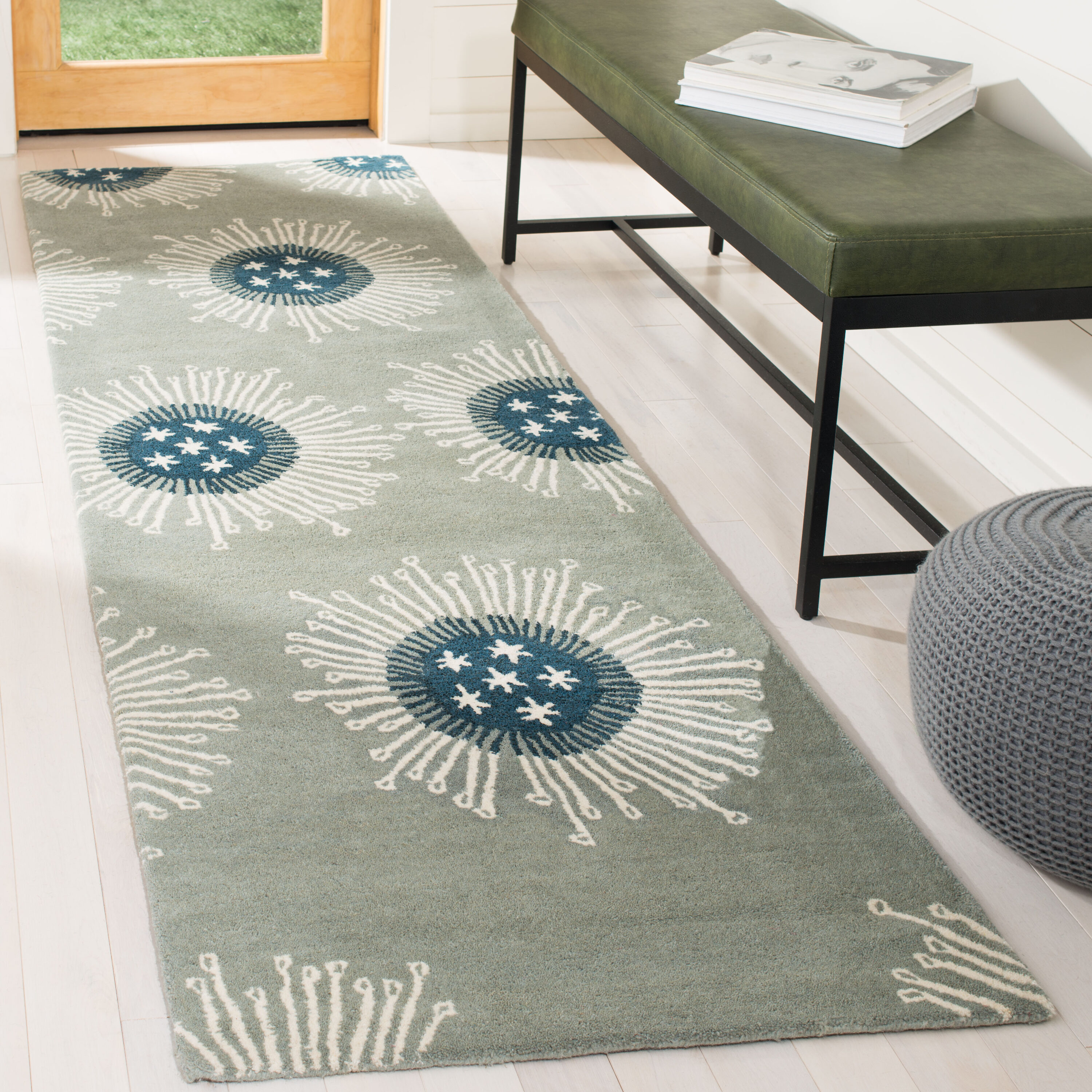 Soho 852B Light Blue Multi 3 x 8 Rectangular Runner rug