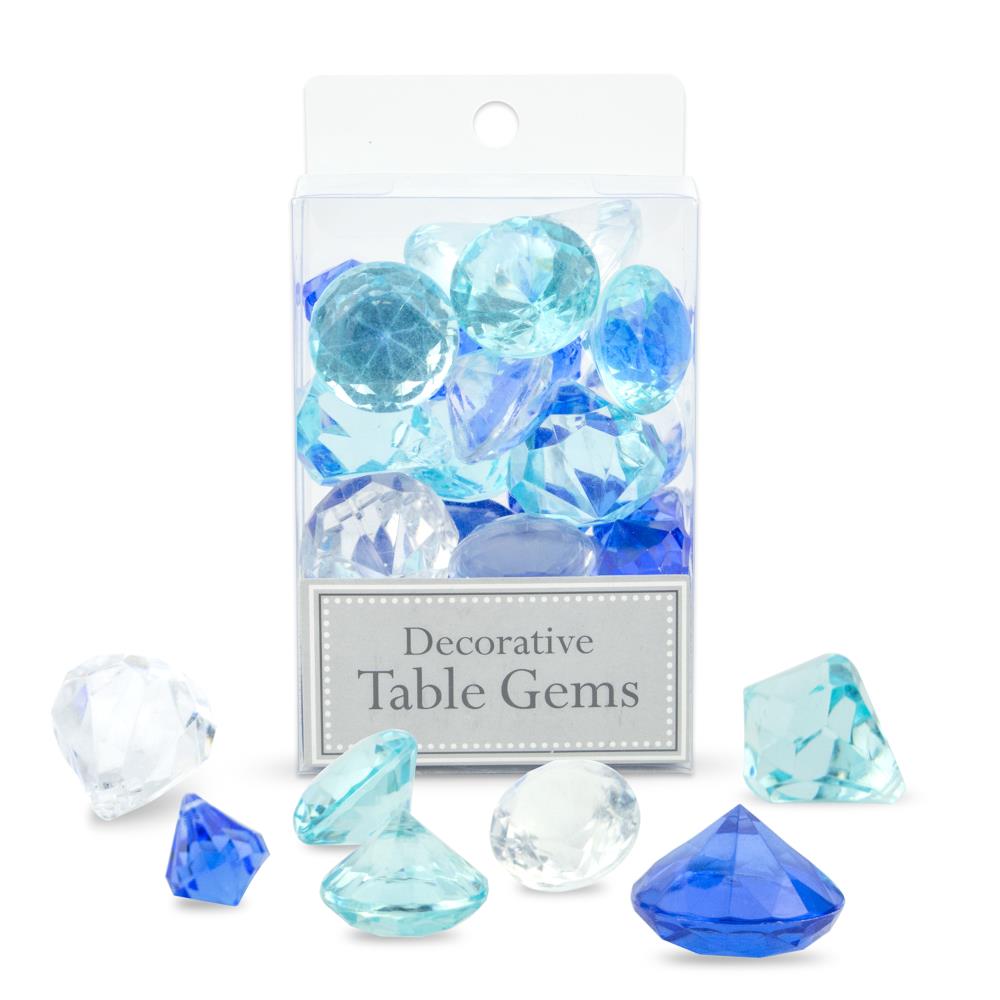 DII CAMZ35833 1.25-in Blue Acrylic with Hanging Loop On Each Gem Tabletop Decoration