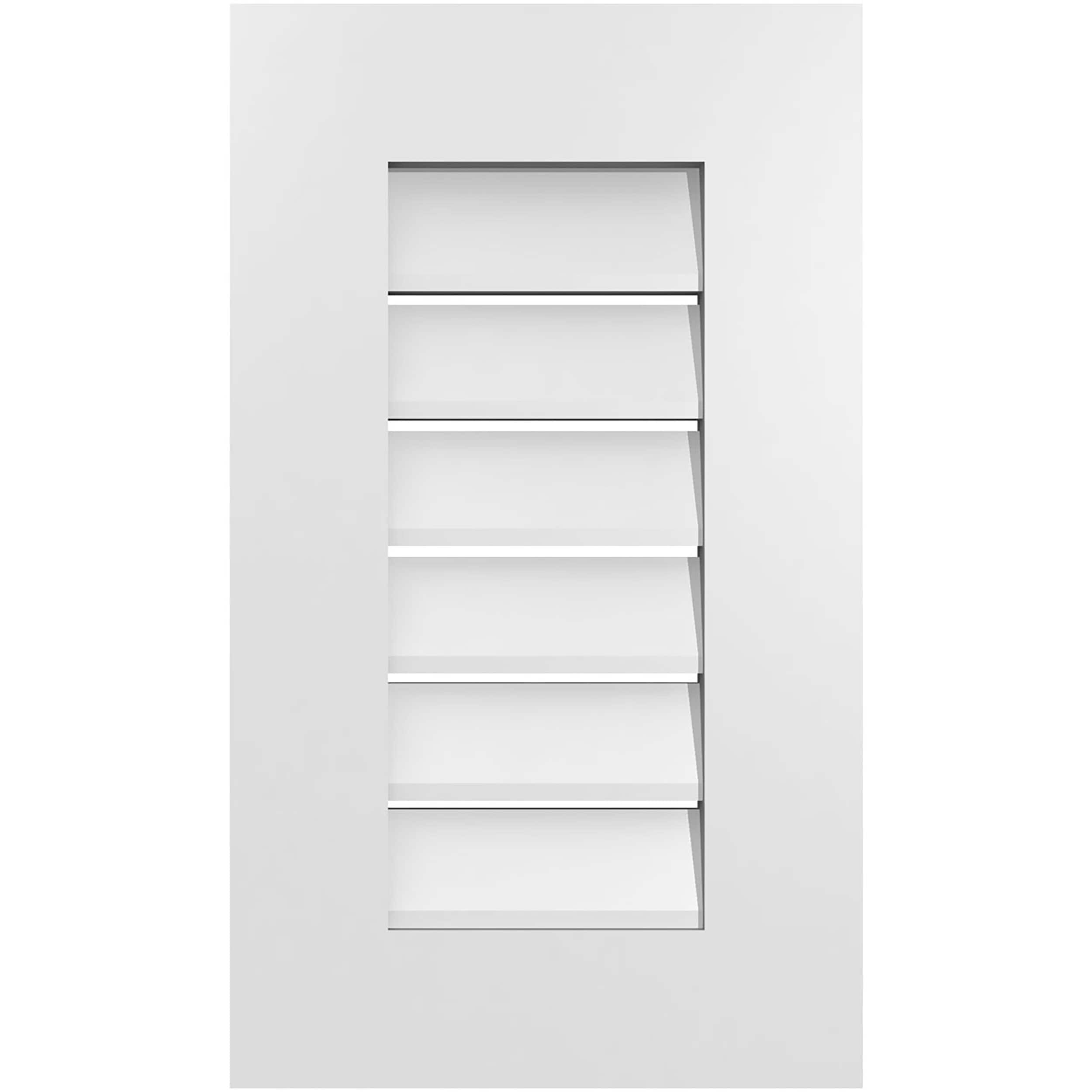 Ekena Millwork GVPVE14X2401SF 14-Inches x 24-Inches Off-white Rectangle PVC Gable Louver Vent