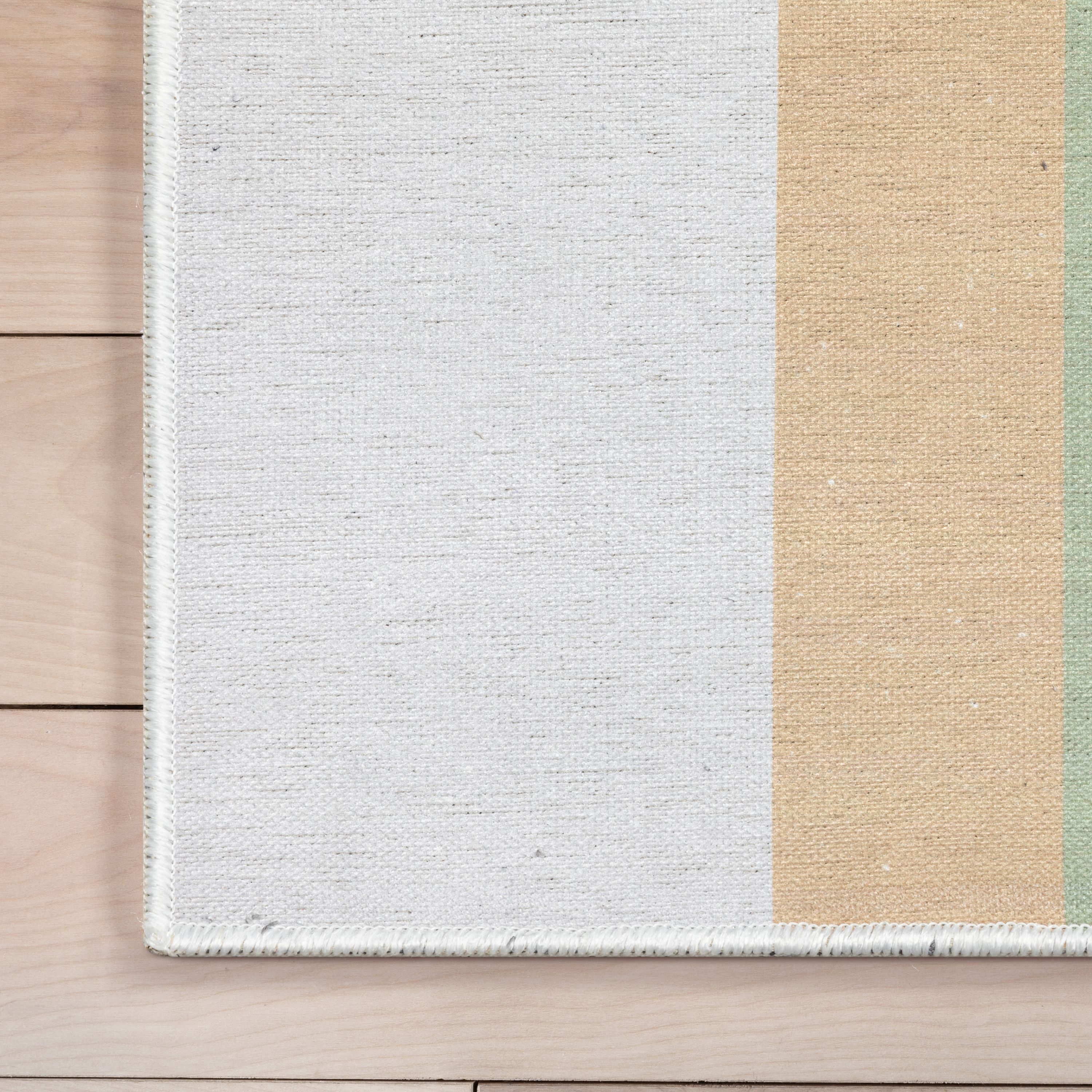 Multicolor Rainbow Watercolor Chenille Kids Area Rug 3'3" x 5'