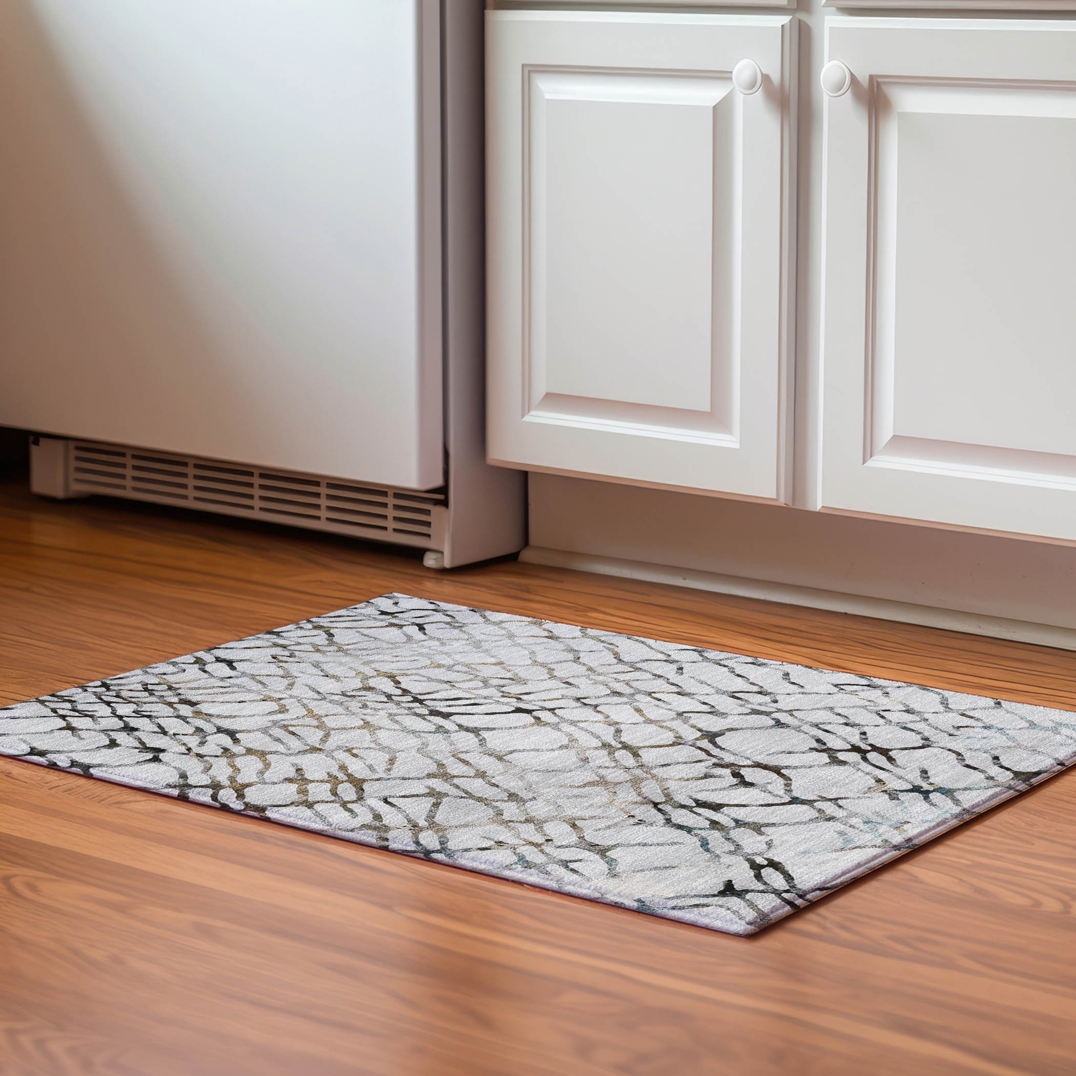 Addison Rugs AMF609SV20X30 Mayfield AMF609SV 2 x 3 (ft) Loomed Polyester Silver Rectangular Indoor Geometric Machine washable Area rug