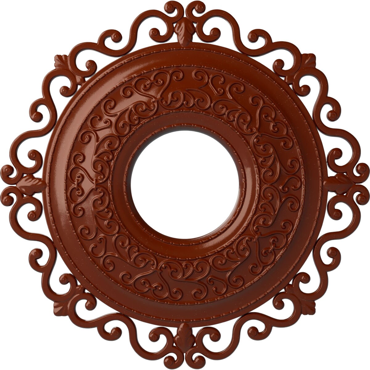 Ekena Millwork CM22ORFIF Orrington 22-in W x 22-in L Painted Firebrick Polyurethane Whole Ceiling Medallion