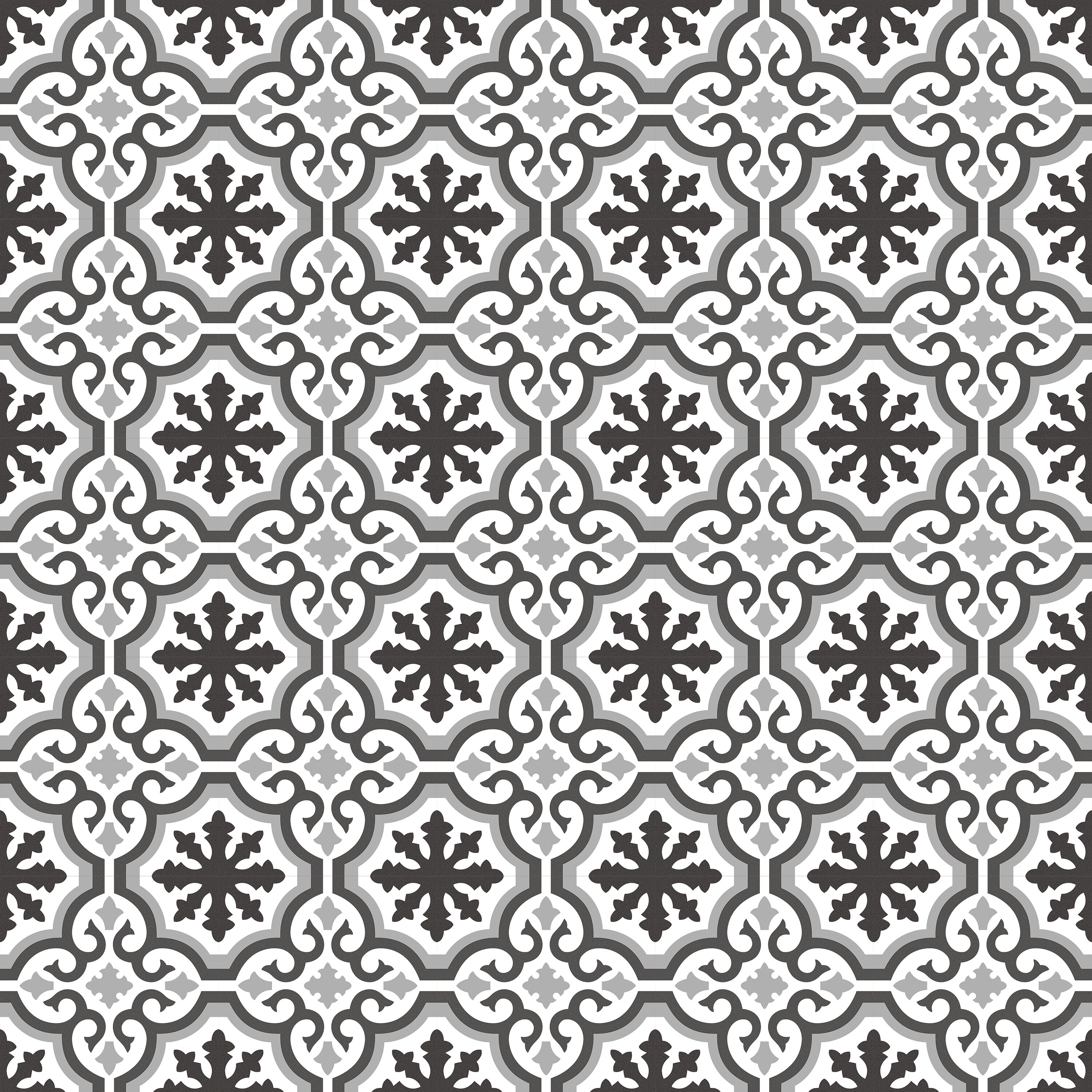 Style Selections LSS10923APS Charlotte Deco Black and white Patterned look 3-mil x 12-in W x 12-in L Water Resistant Peel and stick Luxury Vinyl Tile Flooring ( 1-sq ft Piece )