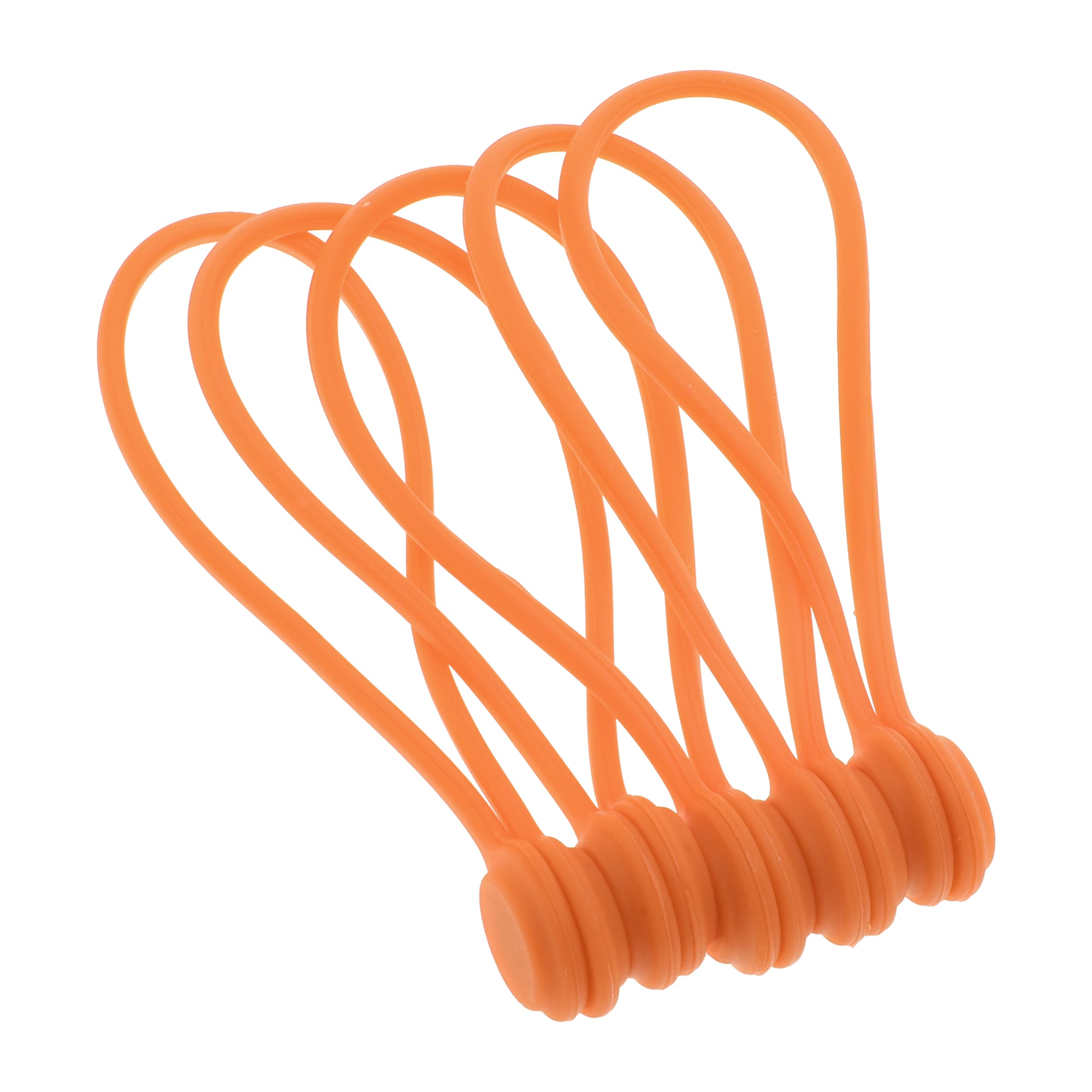 Unique Bargains 5pcs Magnetic Cable Ties 7.48 Inch Length Cord Organizer Reusable Silicone Magnetic Cable Ties for Headphone Cables Charging Cable Orange #S26011400UX5800