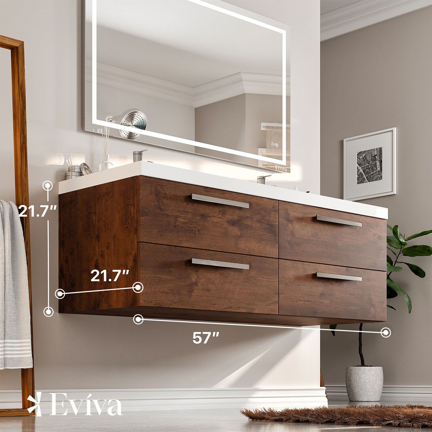 Eviva EVVN144-57RSWD Bath-Vanity-Combo - View #2