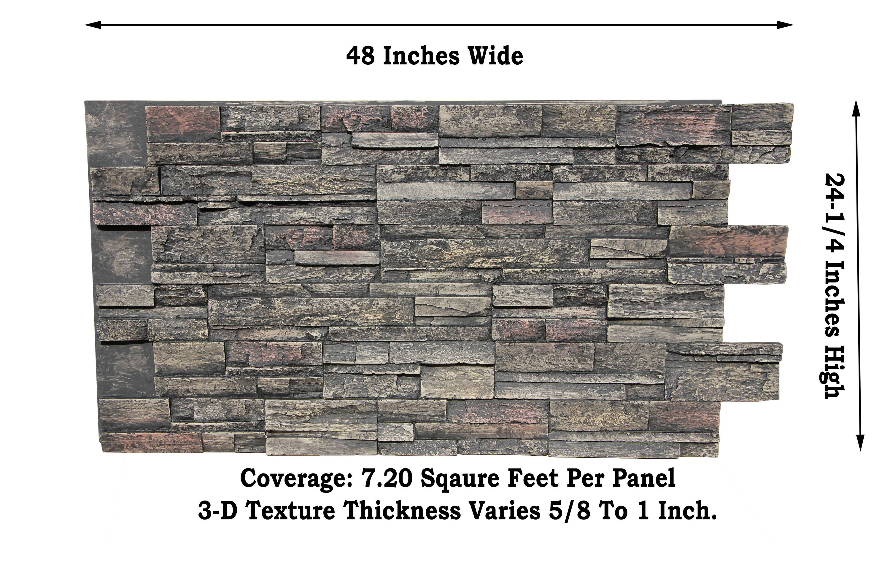 Tritan BP Traditions Faux Stone Panel 7.09-sq ft Volcanic Ash Faux ...