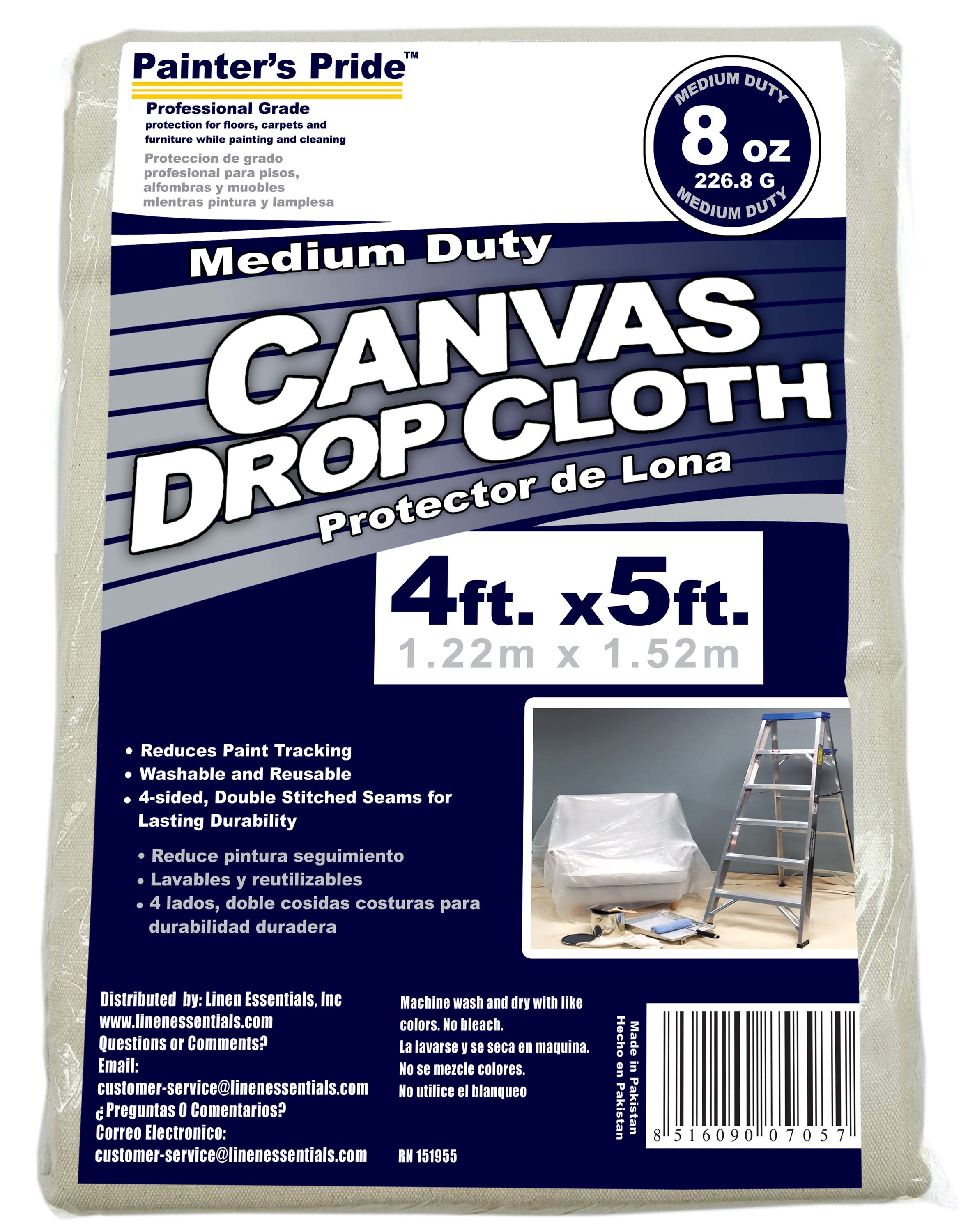 Painter's Pride 1 Mil Canvas 8-OZ 5-ft x 4-ft Drop Cloth in the Drop Cloths  department at