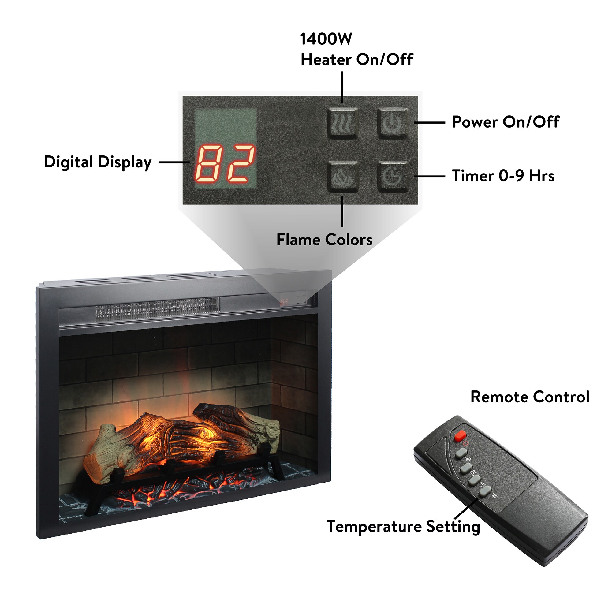 SINOFURN SYC500003BN Electric-Fireplace-Fireboxes - View #4