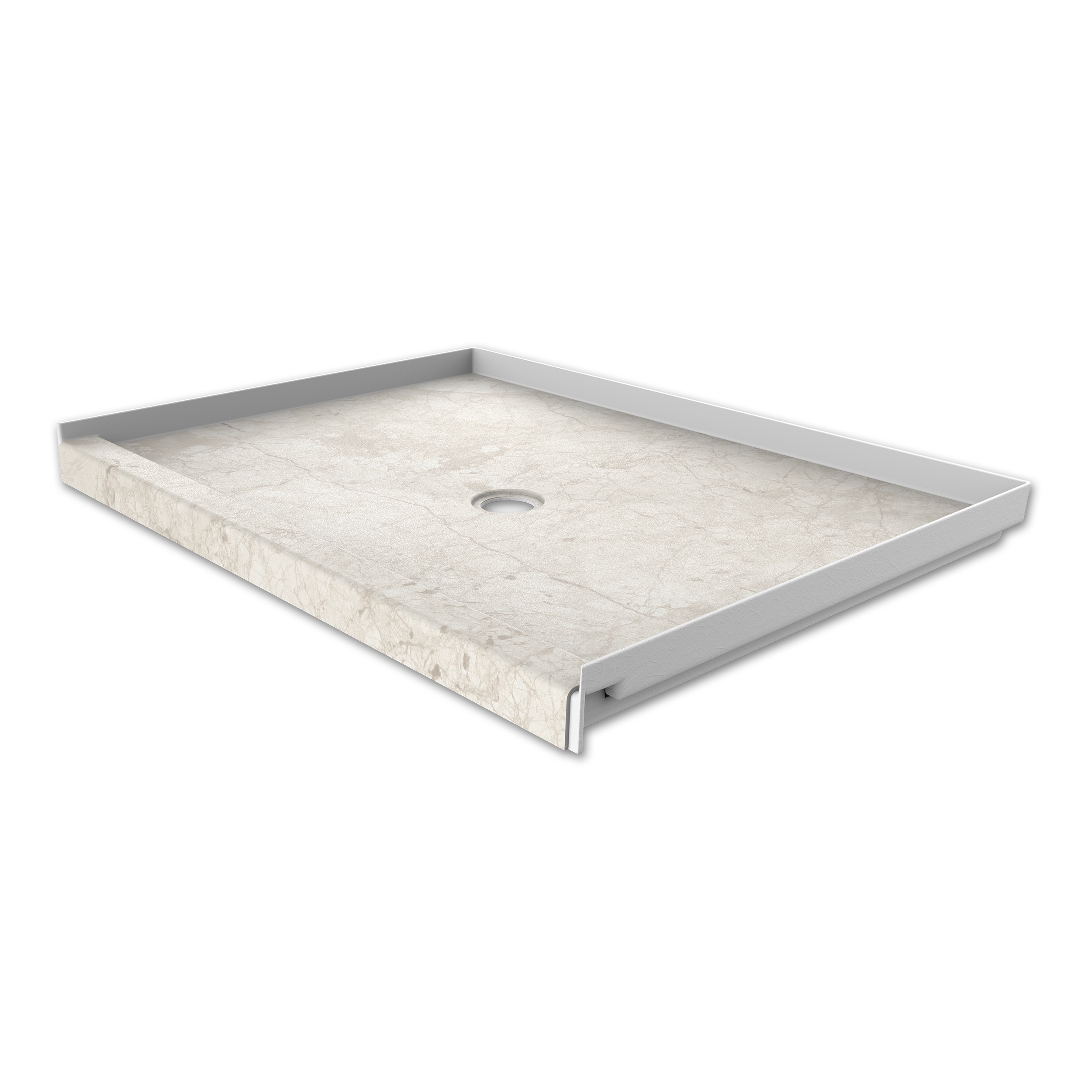 FlexStone FLXSBC4834BC 34-in W x 48-in L Botticino Cream Single Threshold Rectangle Shower pan base with 2.625-in H Threshold (Center Drain)