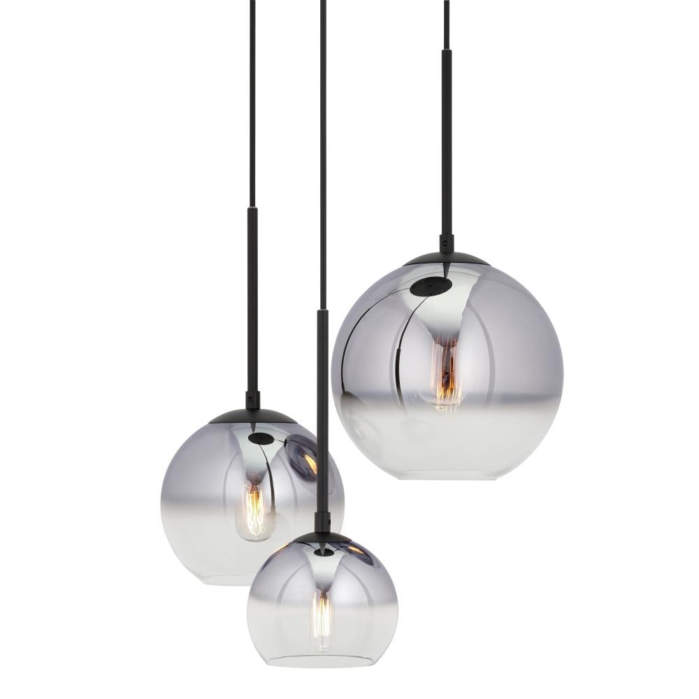 Callisto 18" Black and Gold Glass Globe Pendant Light