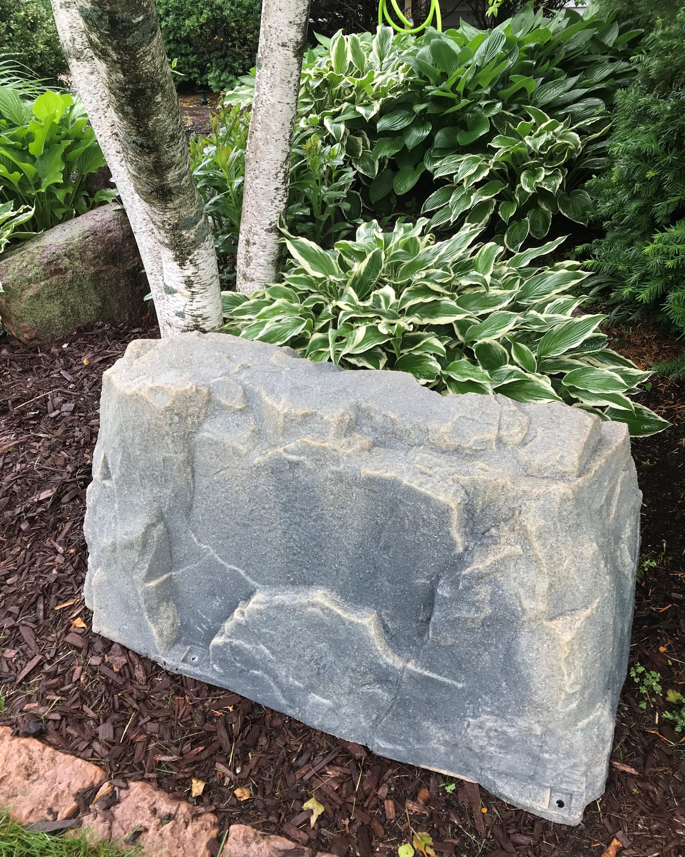 Gray Polyethylene Artificial Rock Garden Cover