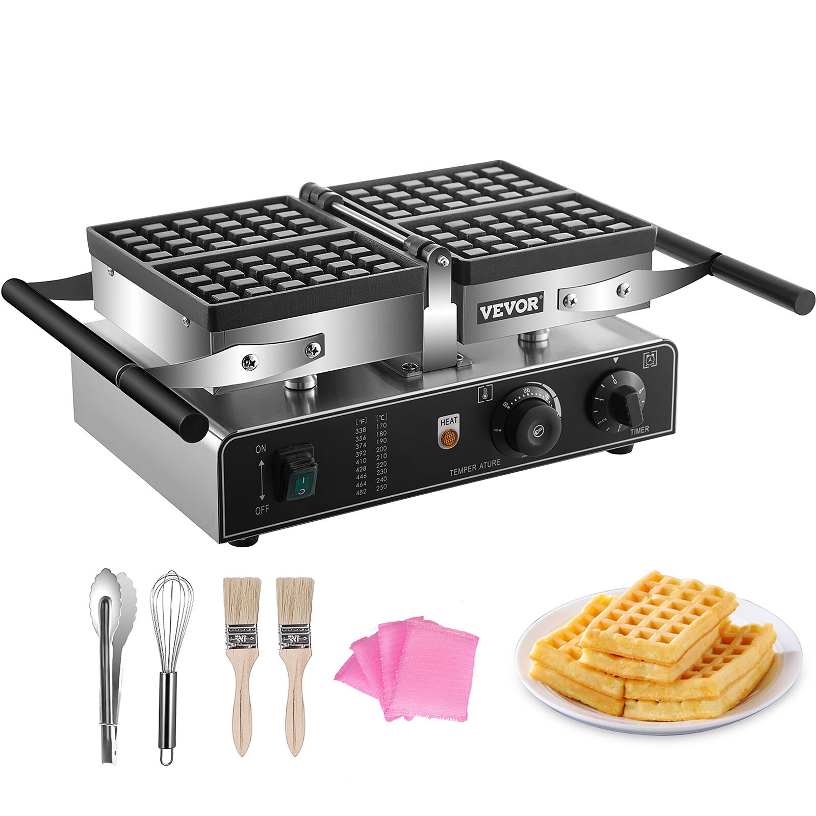 Chefman Stainless Steel Mini Waffle Maker, Knob Control, cETLus Safety  Listed, 1400W, Round Shape, Non-Stick, Mess-Free, Locking Lid