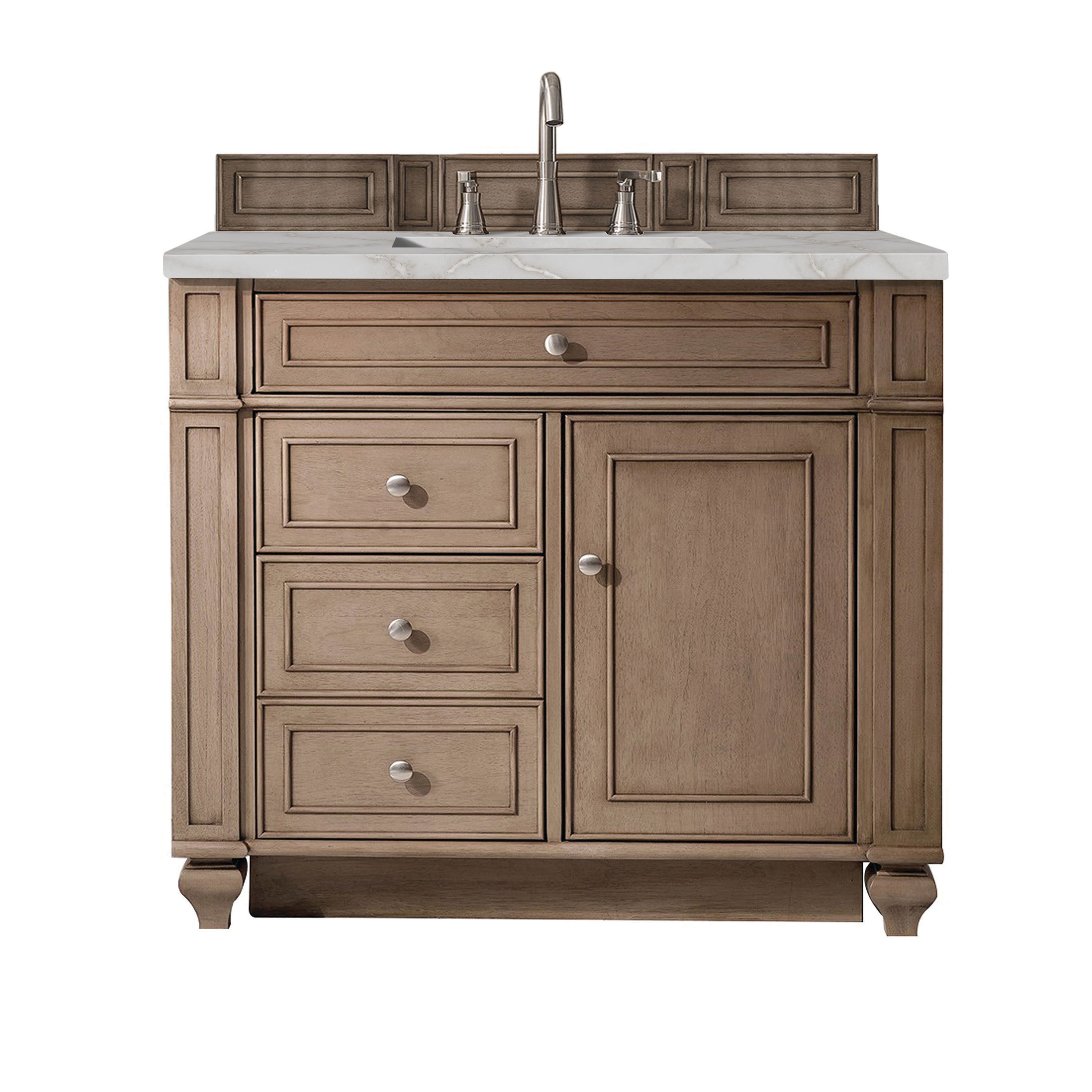 Bristol 36'' Dark Wood Single Vanity with Plywood Veneer