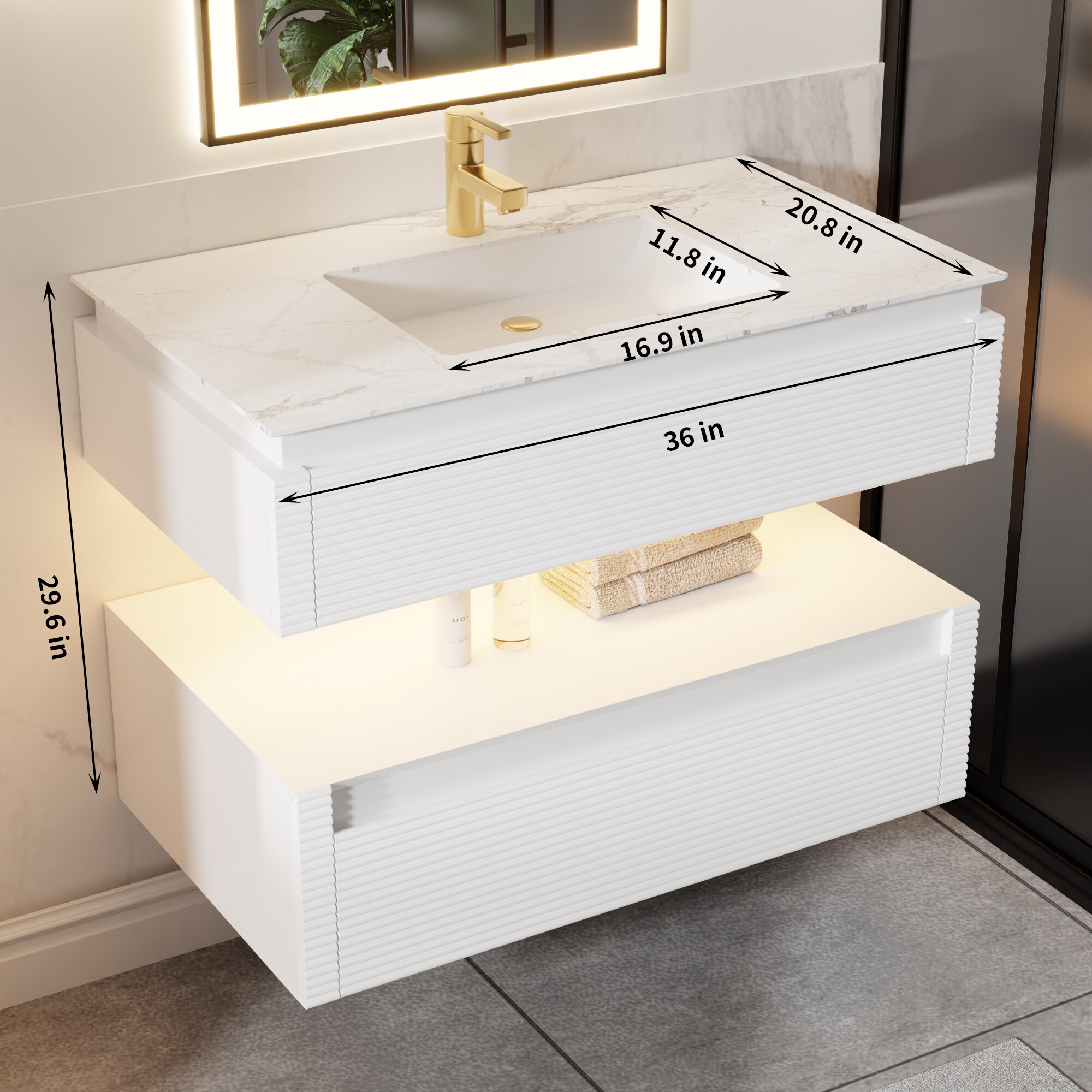 ExBrite SC3620V12WH Bath-Vanity-Combo - View #2