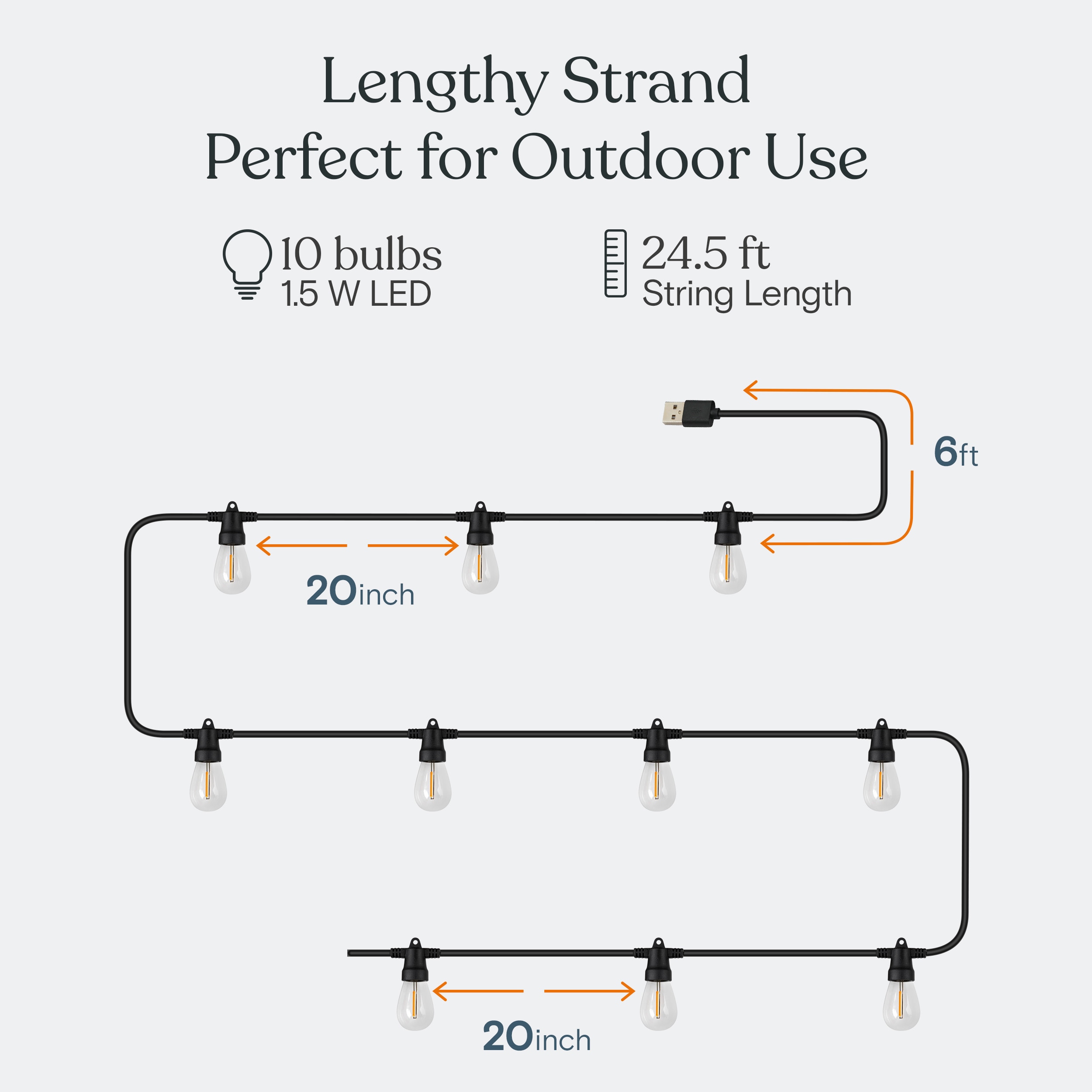 Brightech AMB-USB-SW Patio-String-Lights - View #5